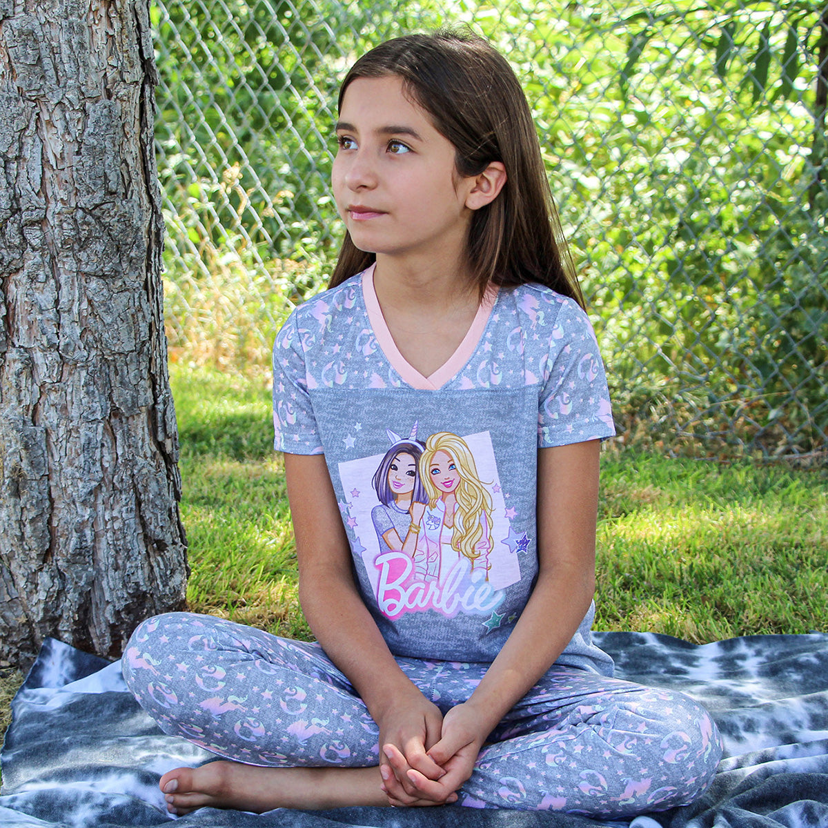 Barbie Girls' Unicorn Barbie Skipper Shirt And Pants Jogger Pajama Set