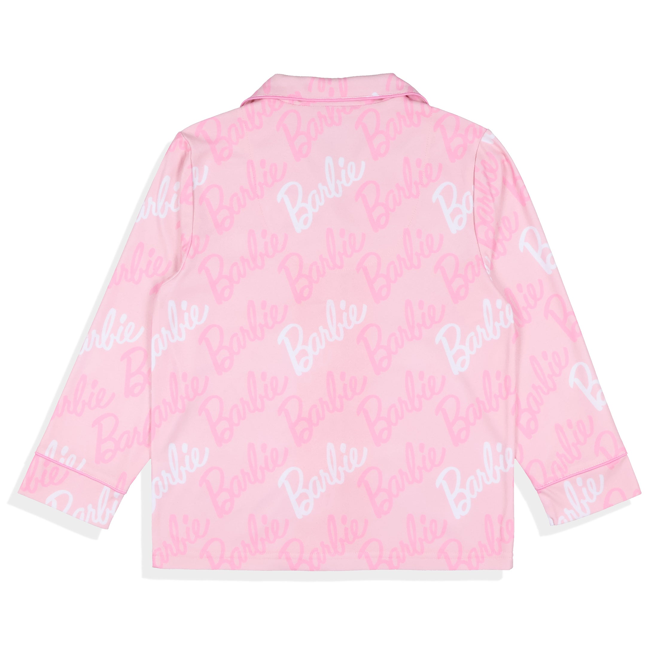Barbie Pajamas Girl's Barbie Logo Button Front 2 Piece PJ Set