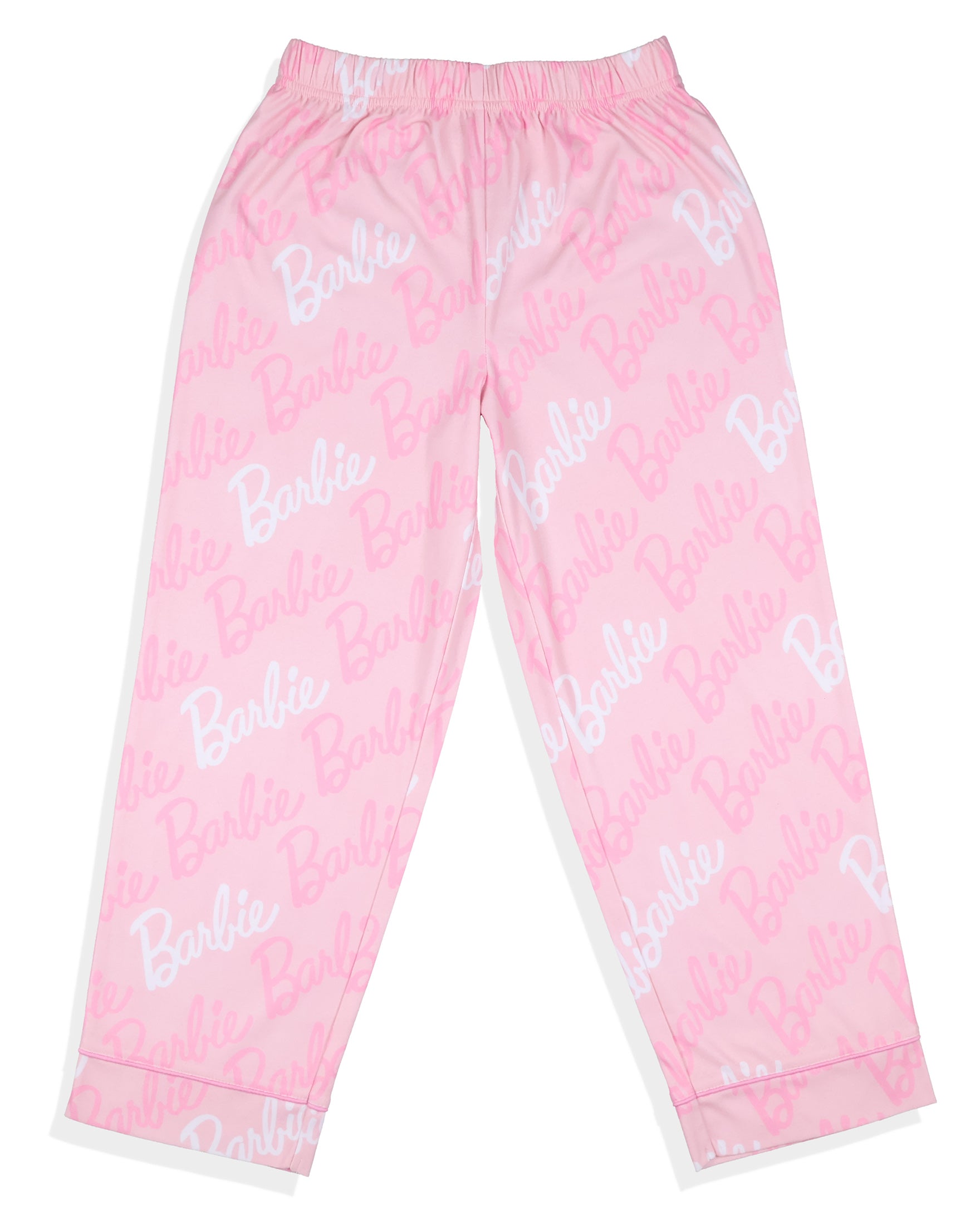 Barbie Pajamas Girl's Barbie Logo Button Front 2 Piece PJ Set