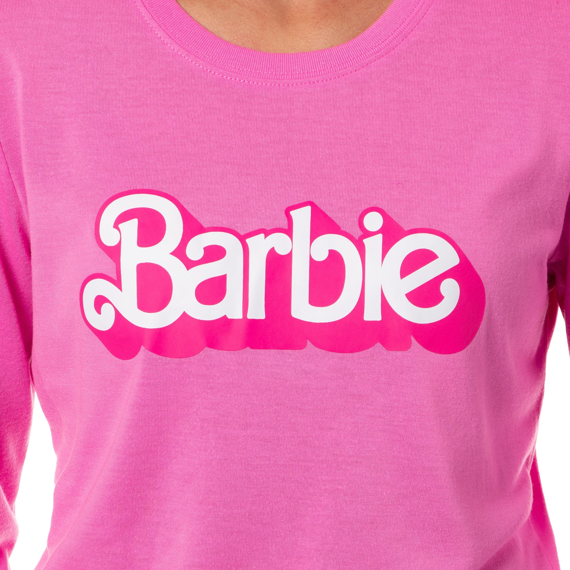 Barbie Women's Classic Retro Long Sleeve Sleep Jogger Pajama Set Loungewear
