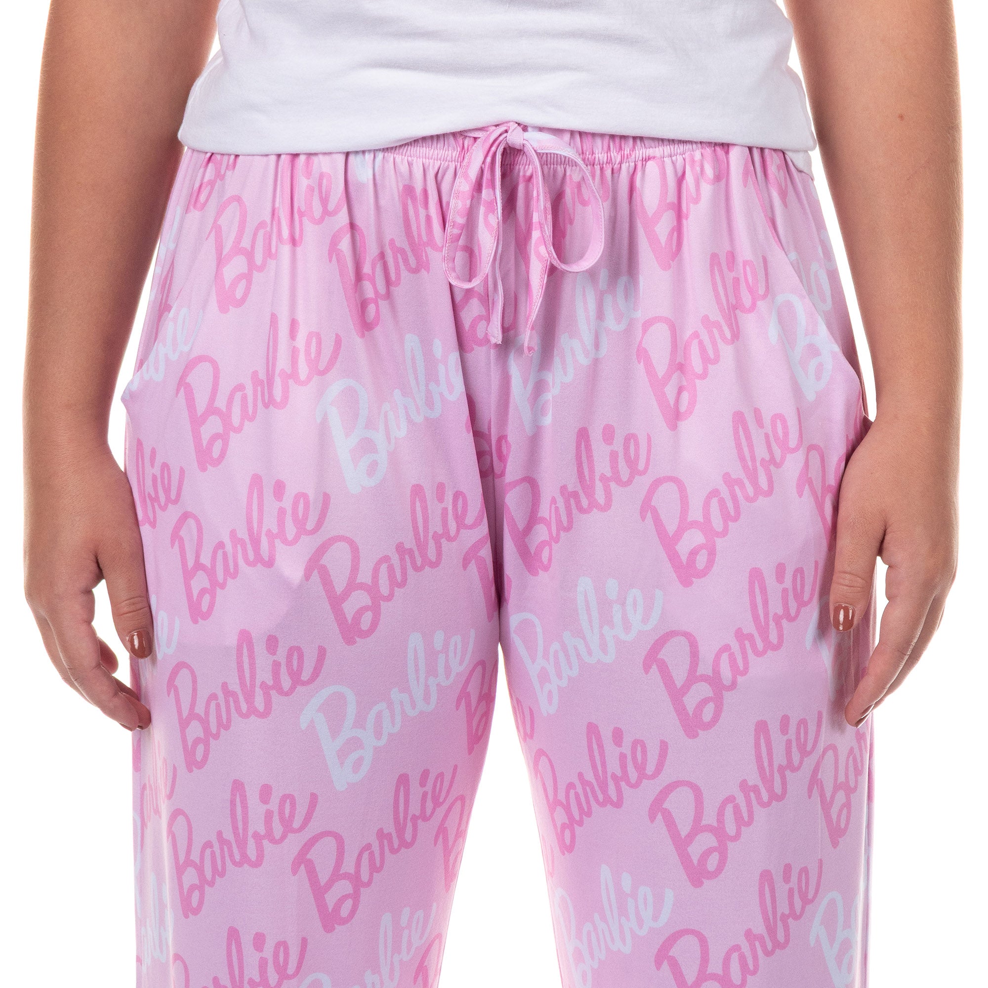 Barbie Pajamas All Over Logo Design Lounge Sleep Pants