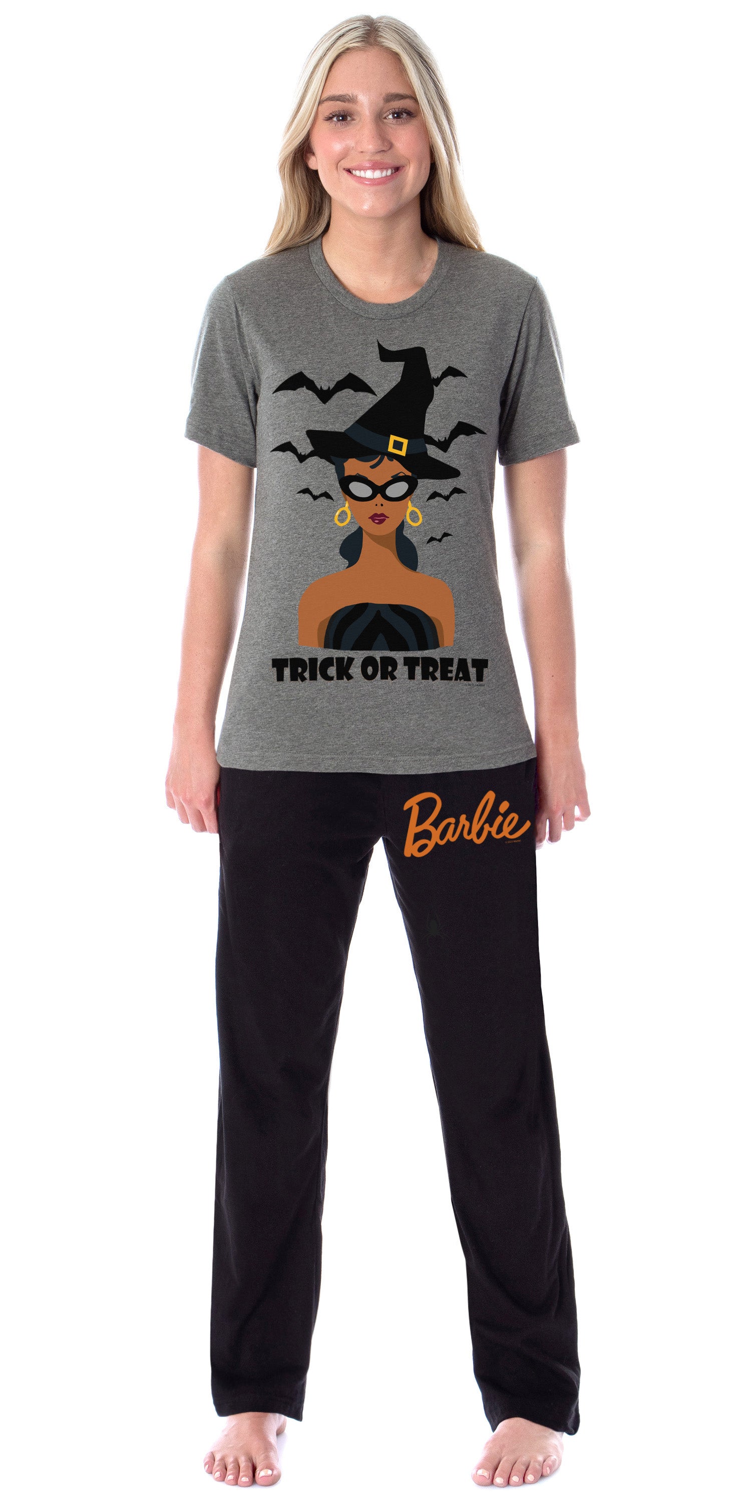 Mattel Barbie Womens' Halloween Trick Or Treat Witch Sleep Pajama Set