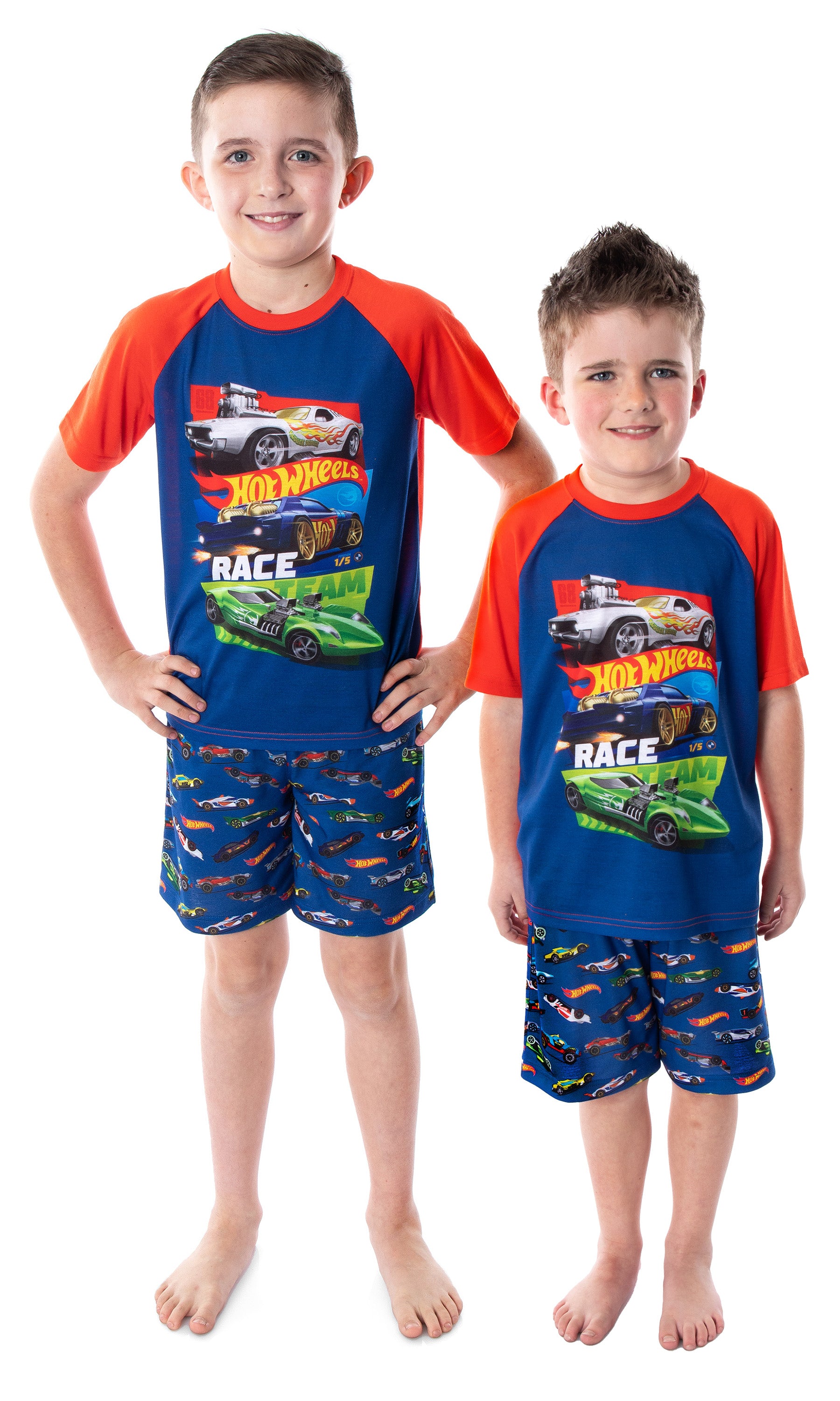 Hot Wheels Cars Boy's Pajamas Race Team Shirt and Shorts Pajama Set