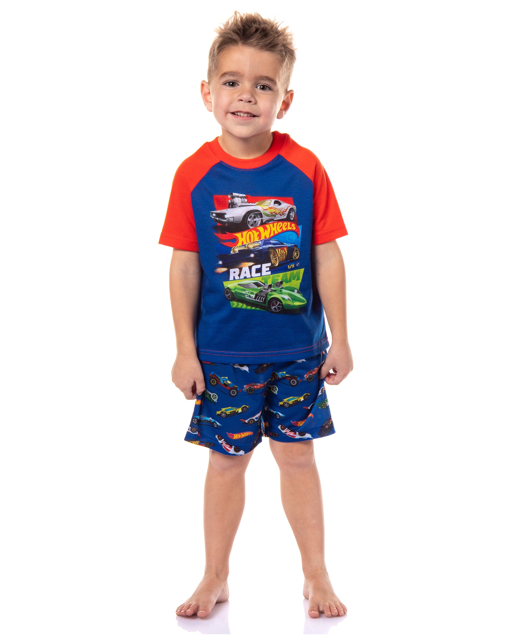 Hot Wheels Toddler Boys' Cars Team Hot Wheels Race Sleep Pajama Set Shorts