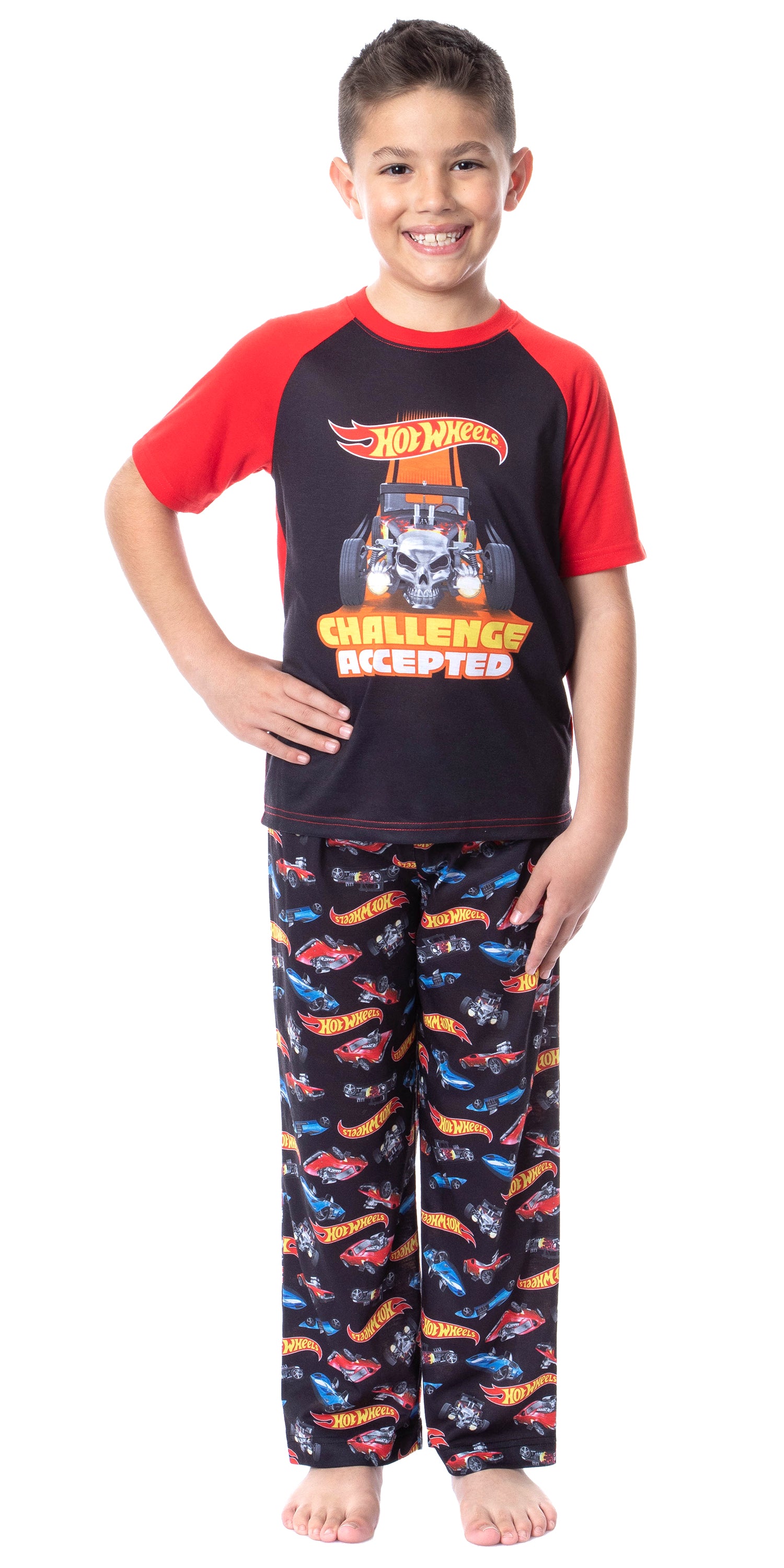 Hot Wheels Cars Boys' Challenge Accepted Raglan Sleep Pajama Set