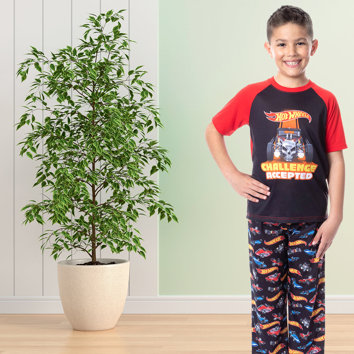 Hot Wheels Cars Boys' Challenge Accepted Raglan Sleep Pajama Set