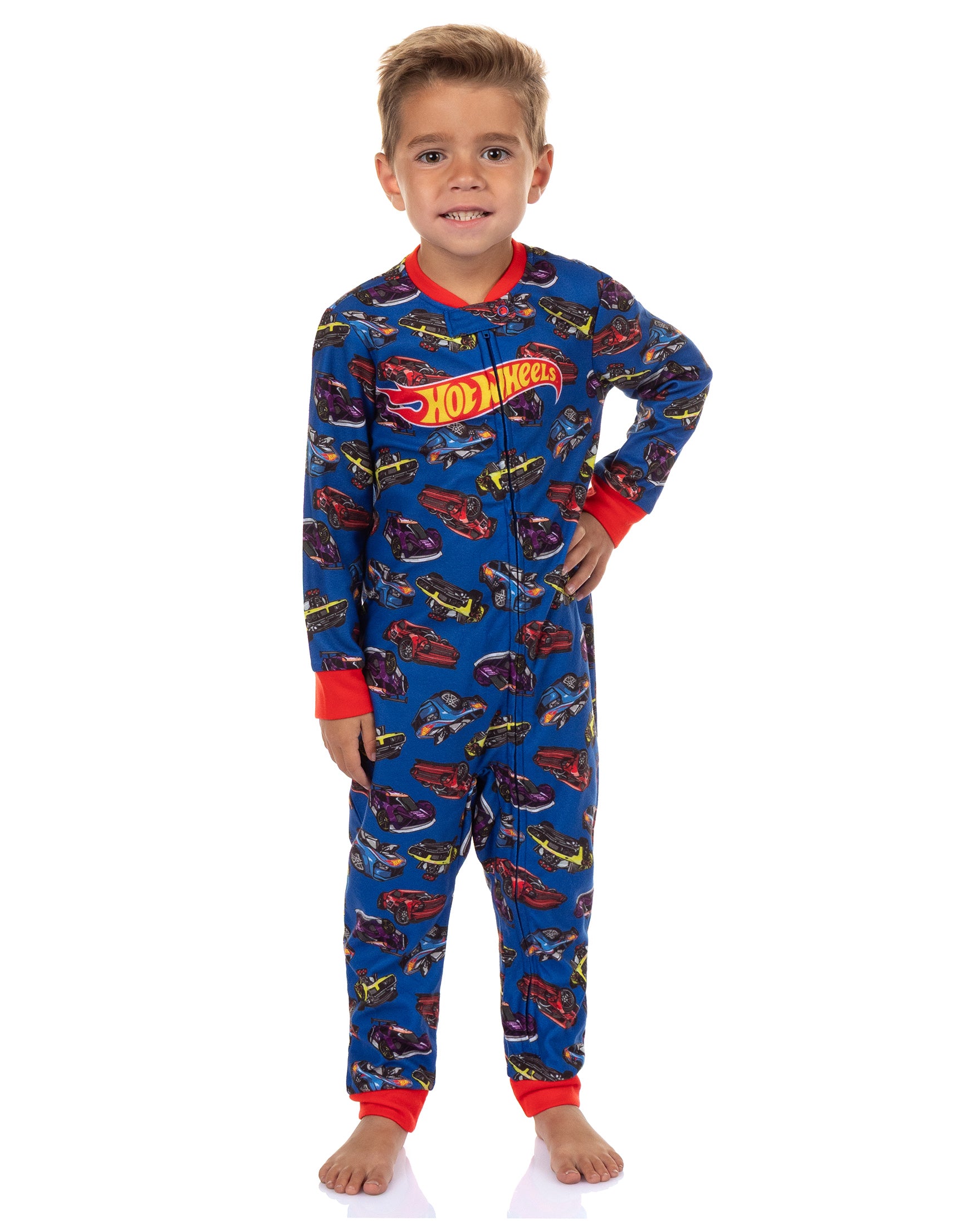 Hot Wheels Pajamas Toddler Boys' Cars Galore Soft Fleece Footless Sleeper PJ