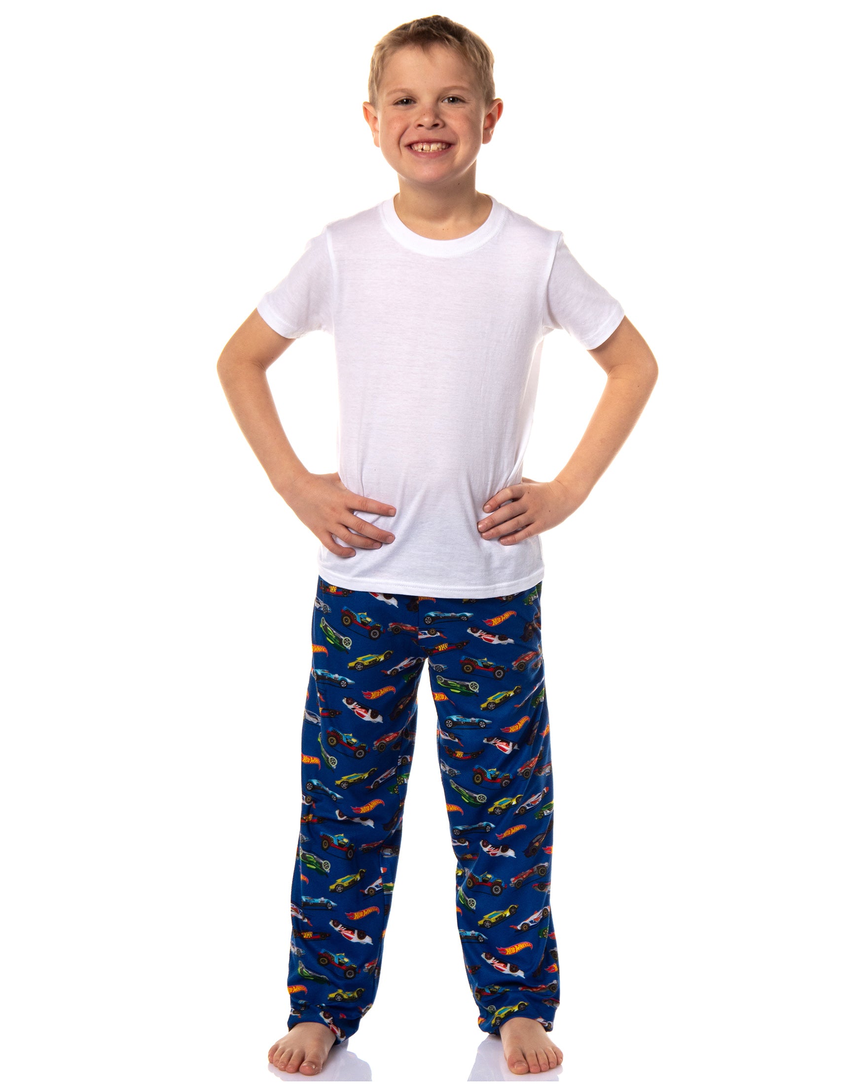 Hot Wheels Boys Pjs Die-Cast Cars All Over Print Lounge Pajama Pants (10/12)