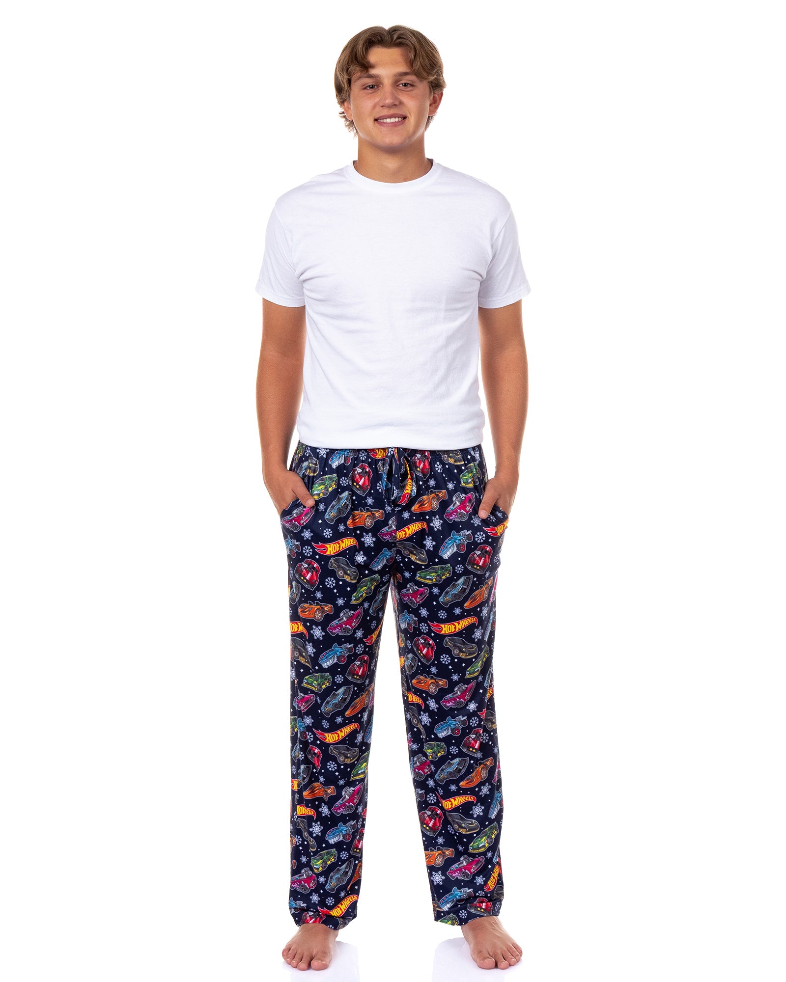 Hot Wheels Pajamas Men's Snowflakes and Cars Lounge Pajama Pants