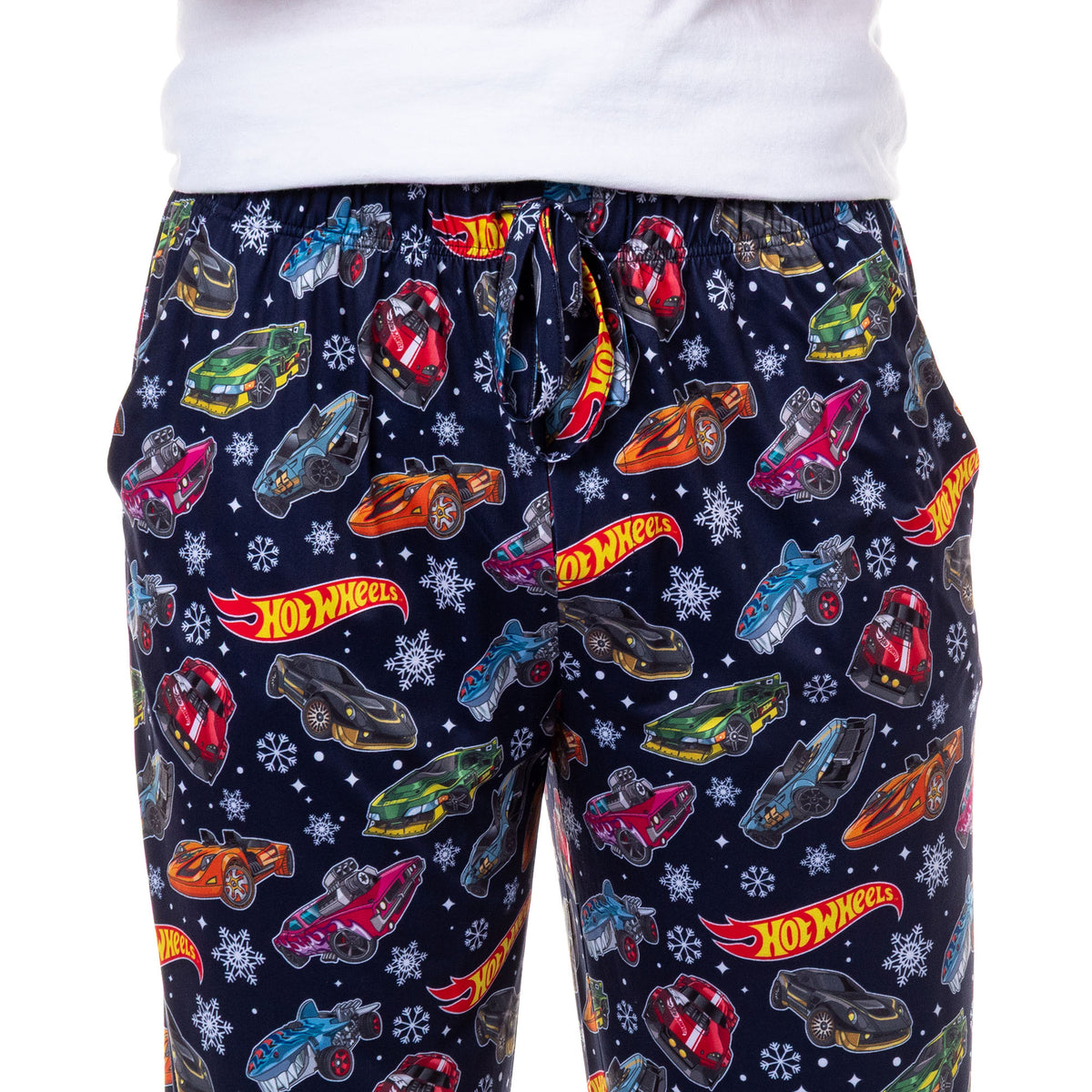 Hot Wheels Pajamas Men's Snowflakes and Cars Lounge Pajama Pants