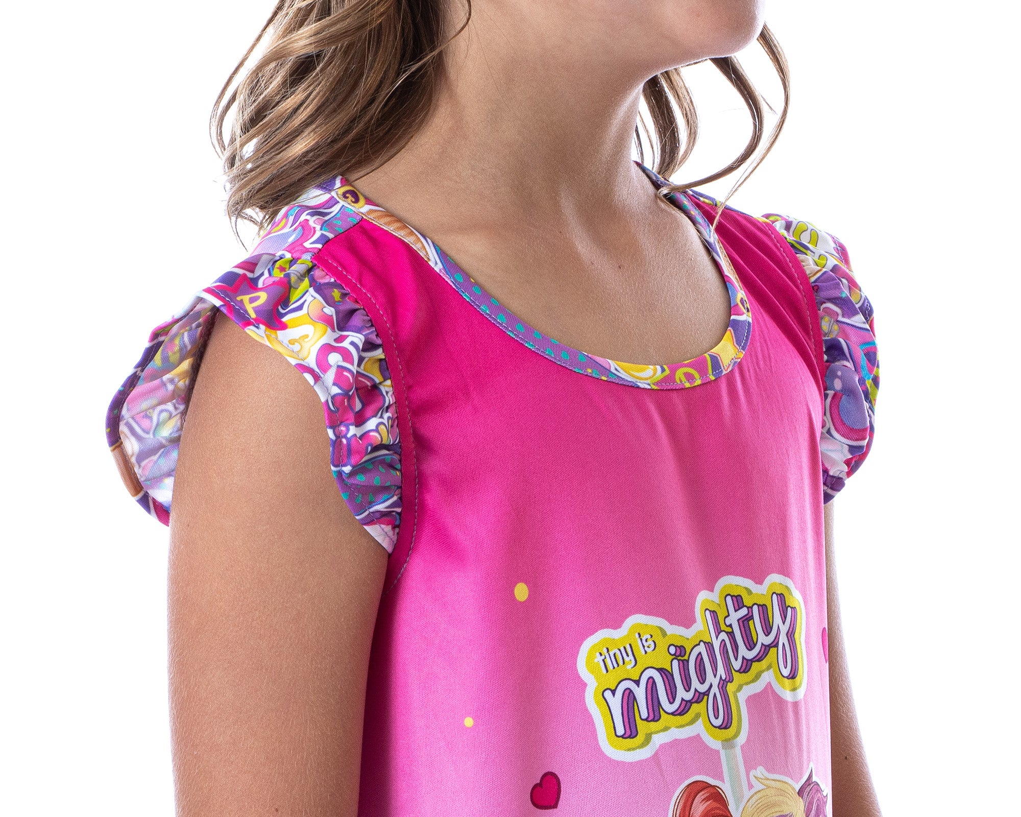 Polly Pocket Toys Girls' Tiny Is Mighty Kids Pajama Nightgown Sleep Shirt
