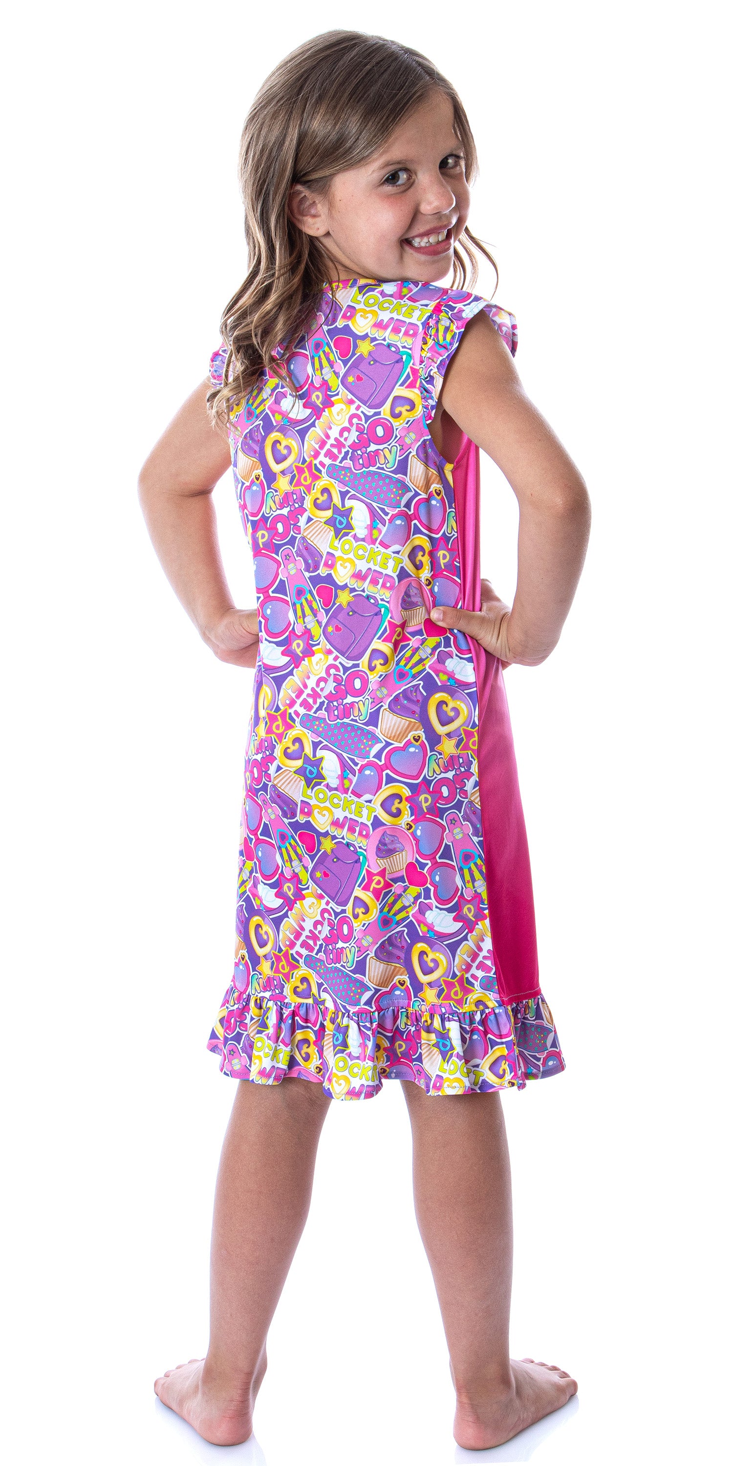 Polly Pocket Toys Girls' Tiny Is Mighty Kids Pajama Nightgown Sleep Shirt