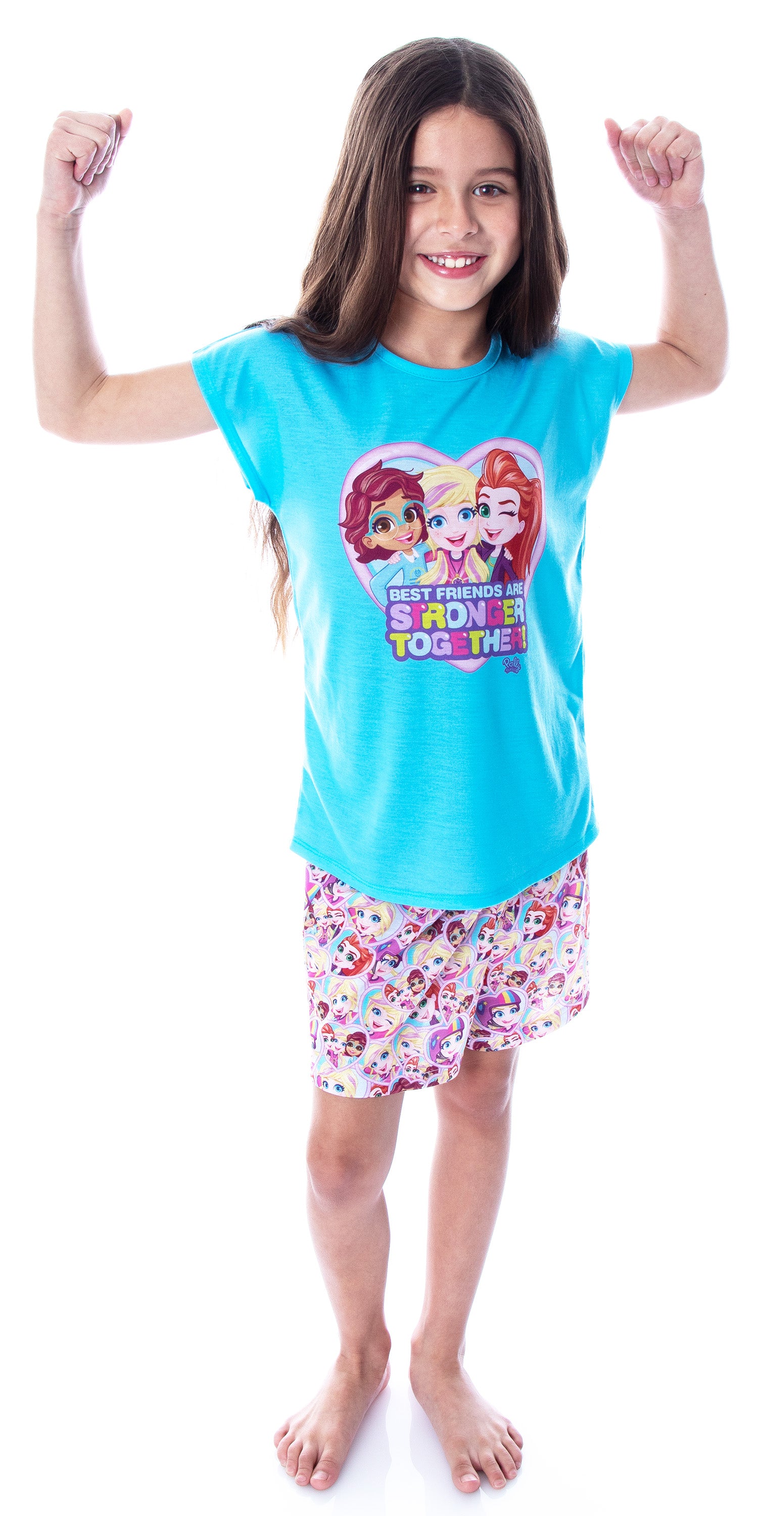 Polly Pocket Little Girls' Best Friends Shirt and Shorts 2 PC Pajama Set