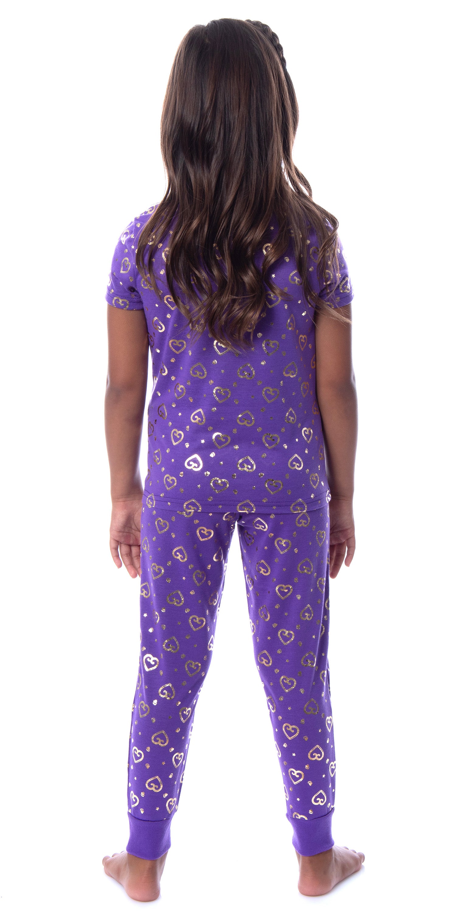 Polly Pocket Girls' Animated Series Heart Shirt Pants Jogger Pajama Set