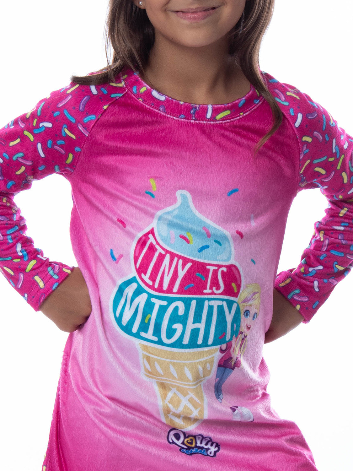 Polly Pocket Toys Girls' Tiny Is Mighty Pajama Nightgown Sleep Raglan