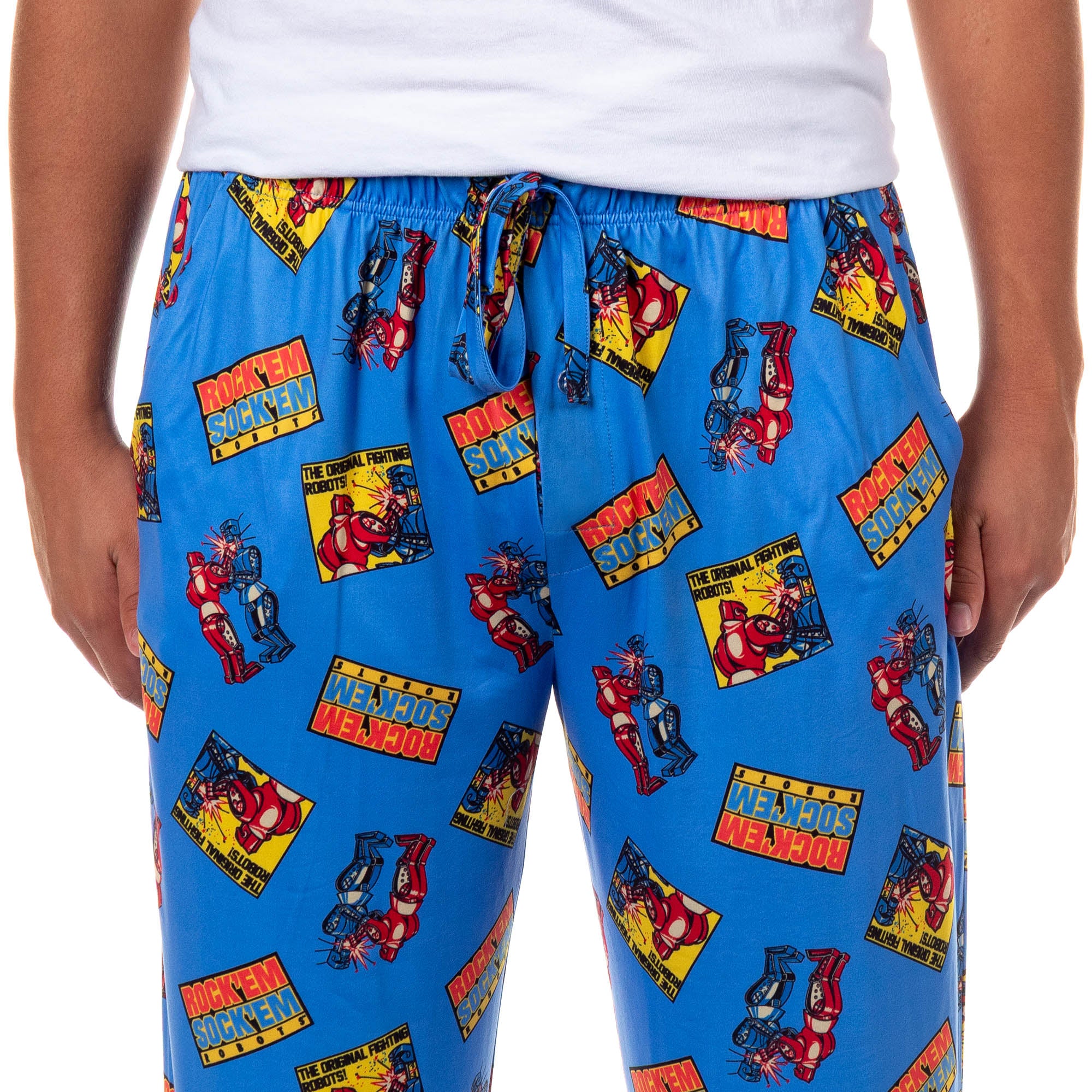 Rock Em Sock Em Pajamas Men's Robots Lounge Bottom Pj Pants