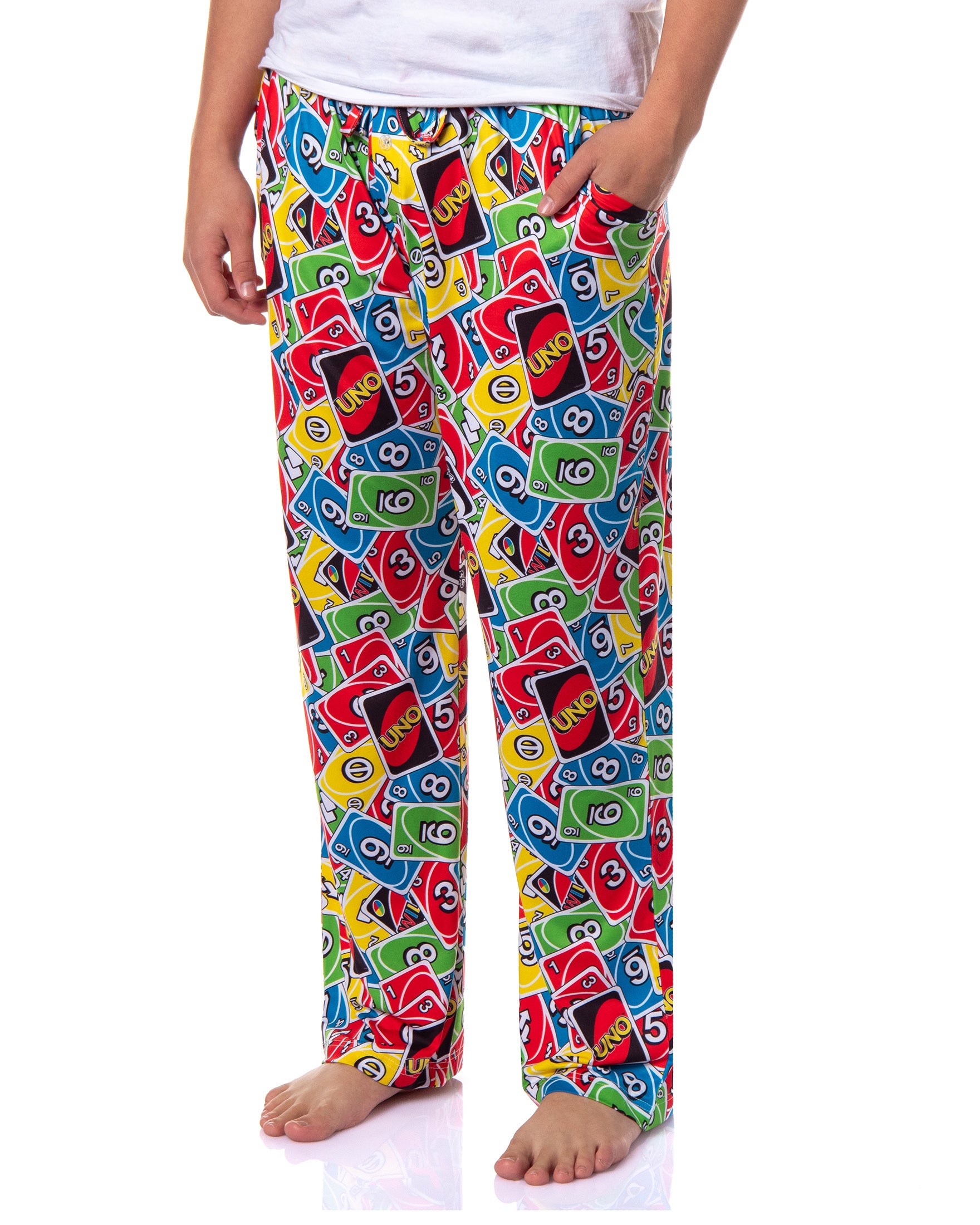 Uno Men's Uno Reverse Shuffle Tossed Print Sleep Pajama Lounge Pants