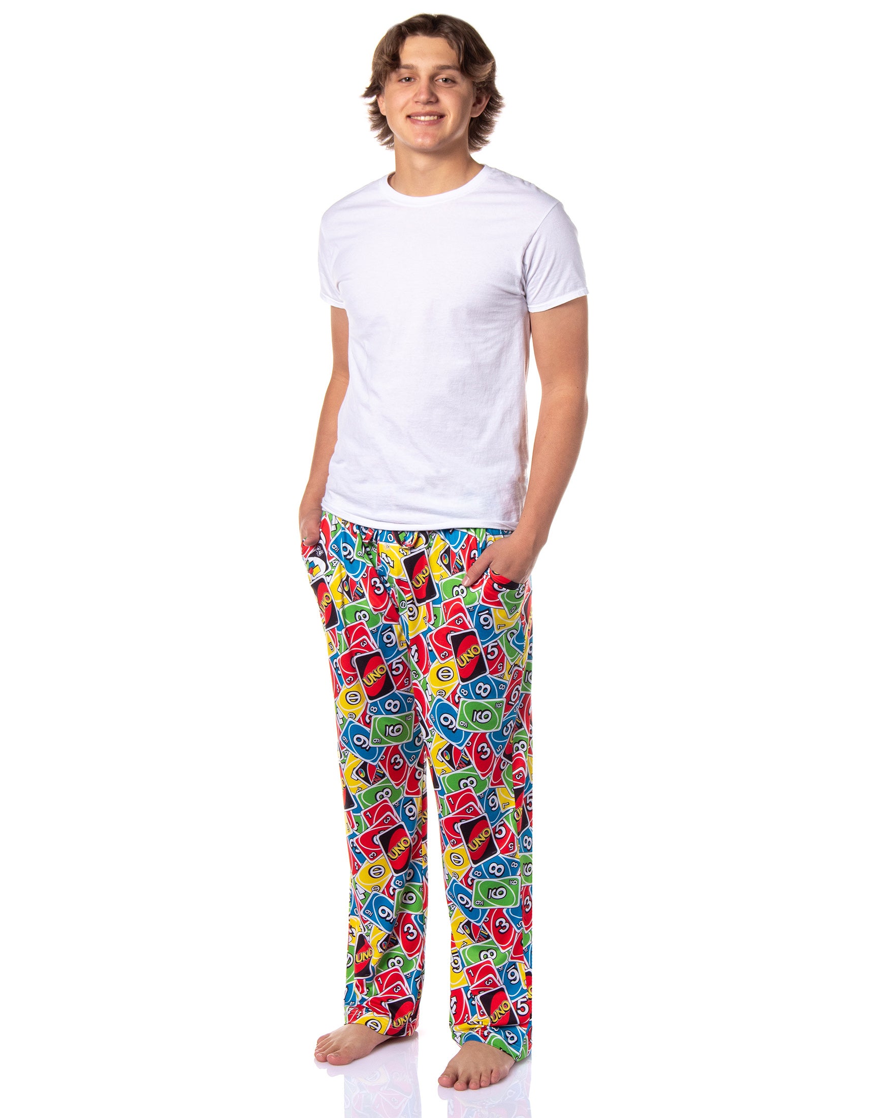 Uno Men's Uno Reverse Shuffle Tossed Print Sleep Pajama Lounge Pants