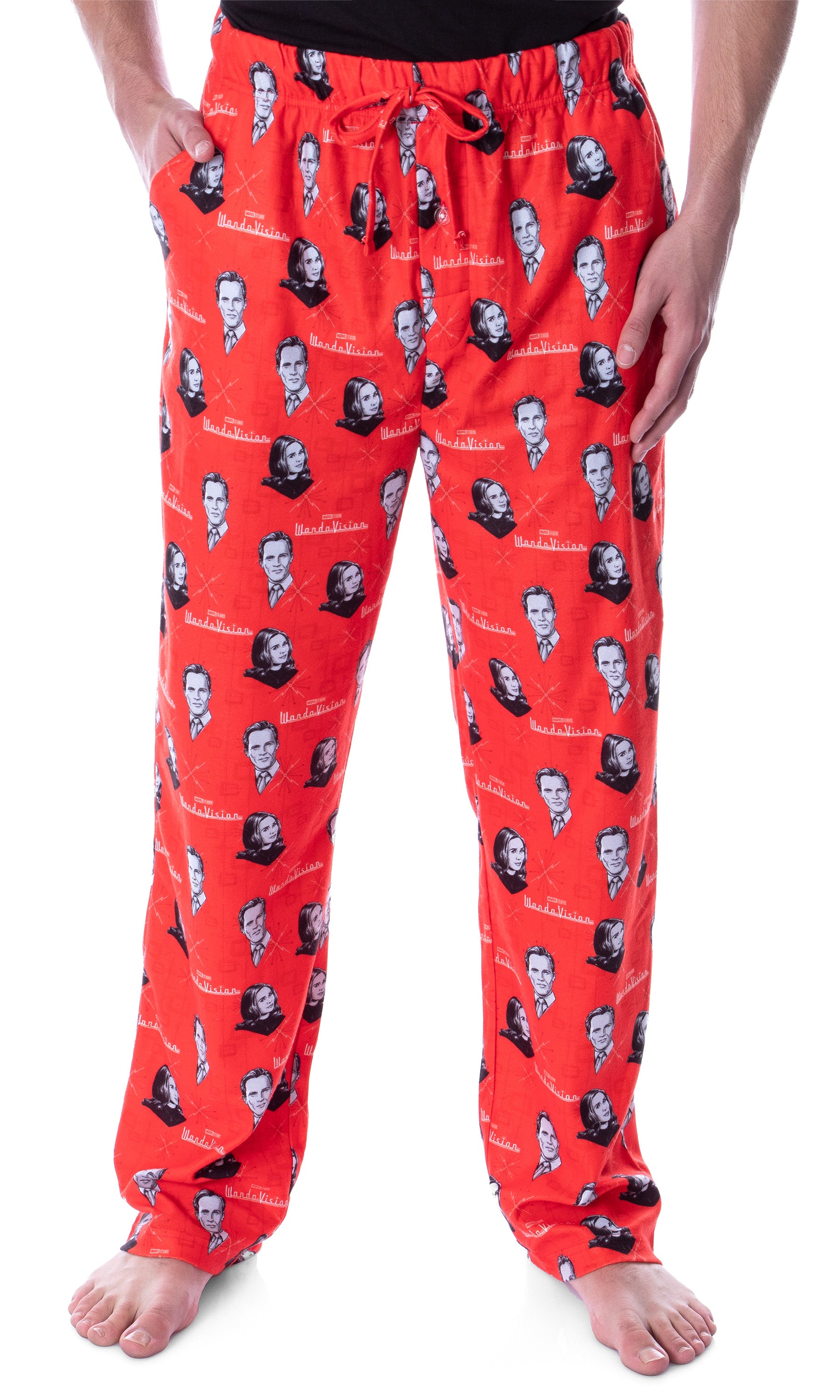 Marvel Studios Men's Wandavision Vintage Vision And Wanda Sleep Pajama Pants