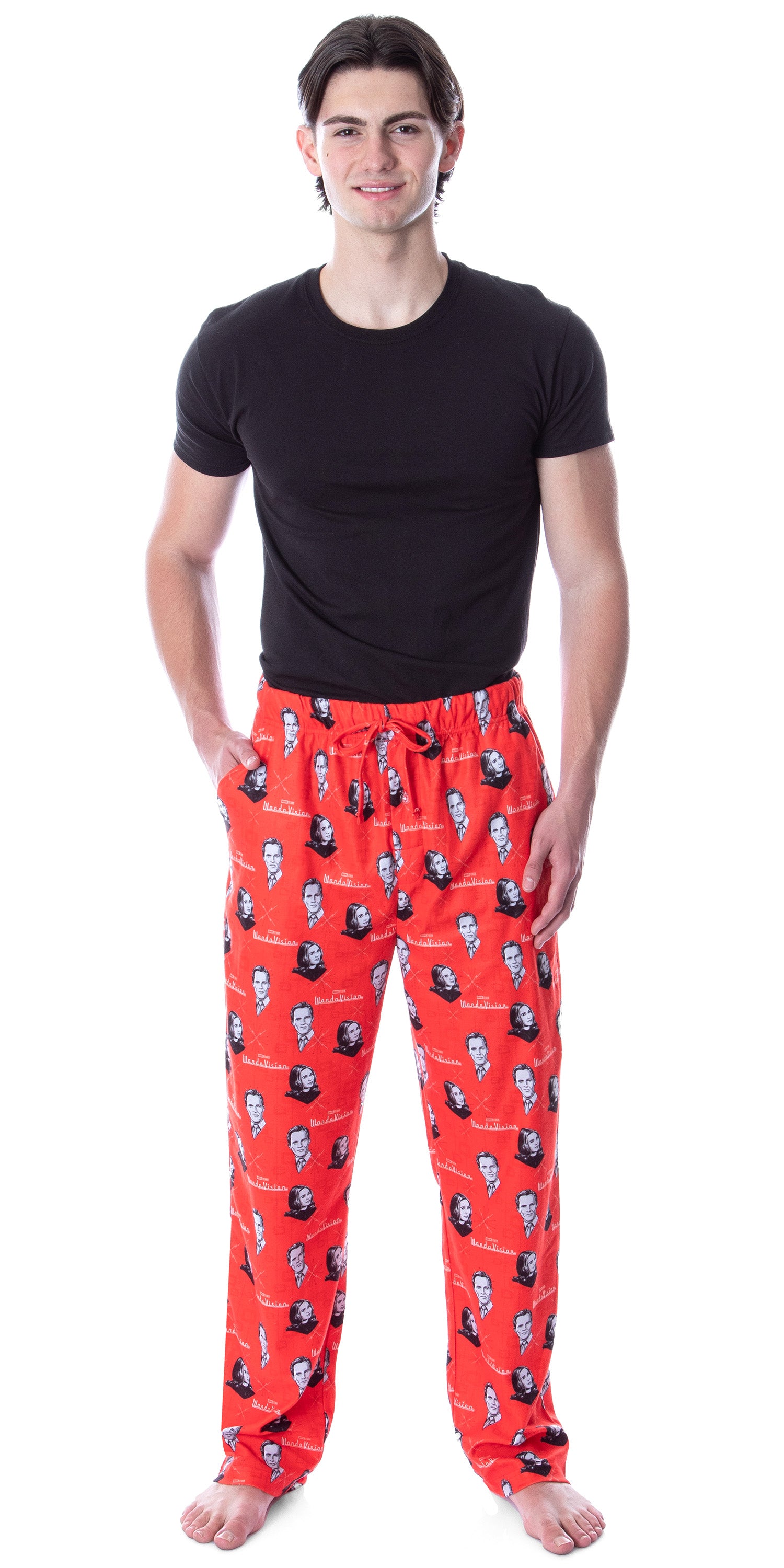 Marvel Studios Men's Wandavision Vintage Vision And Wanda Sleep Pajama Pants