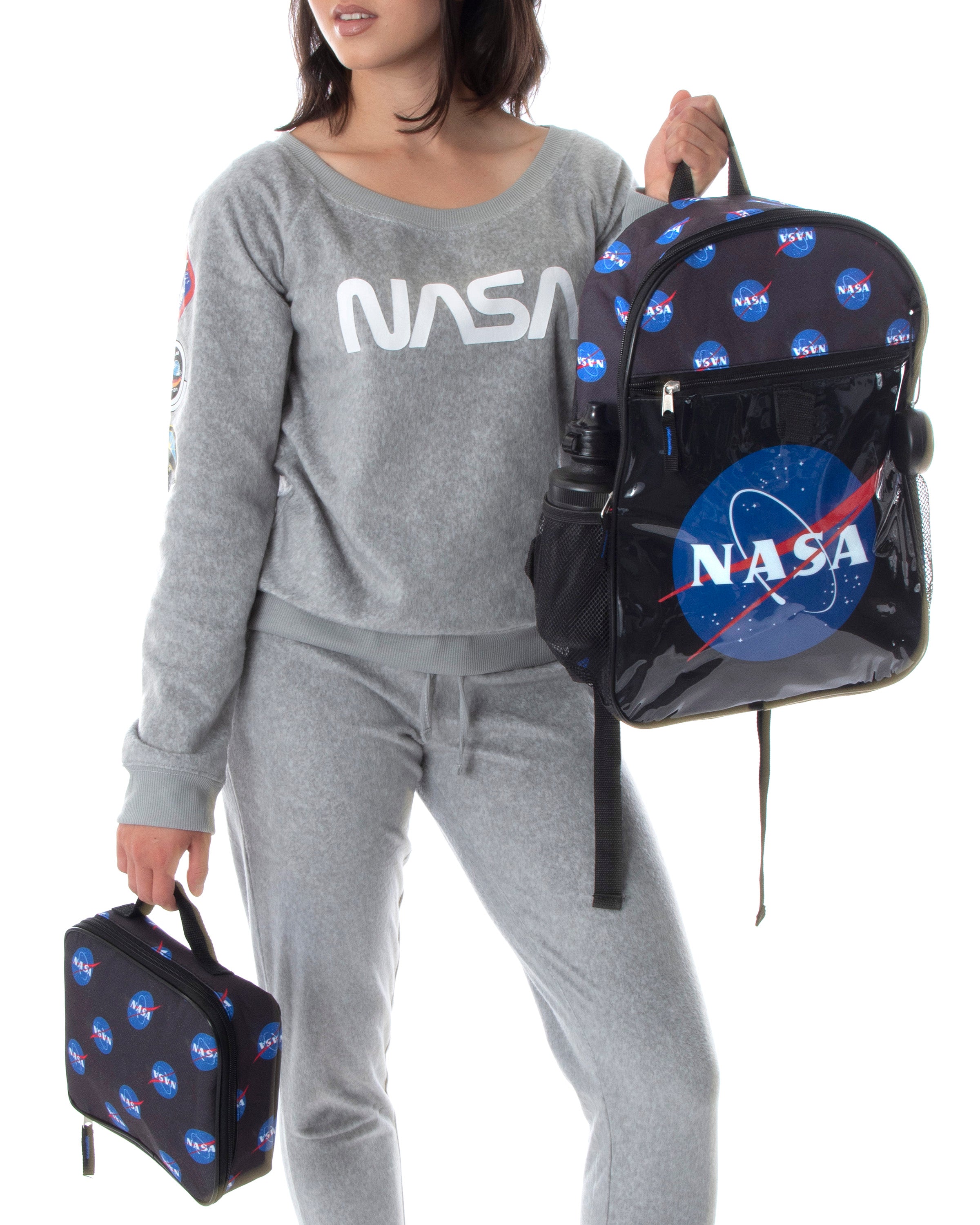 NASA Meatball Logo Backpack Lunch Bag Water Bottle Squishy Toy 5 PC Mega Set