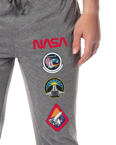 NASA Men's Retro Spacelab D-1 Logo Sleep Lounge Jogger Pajama Pants