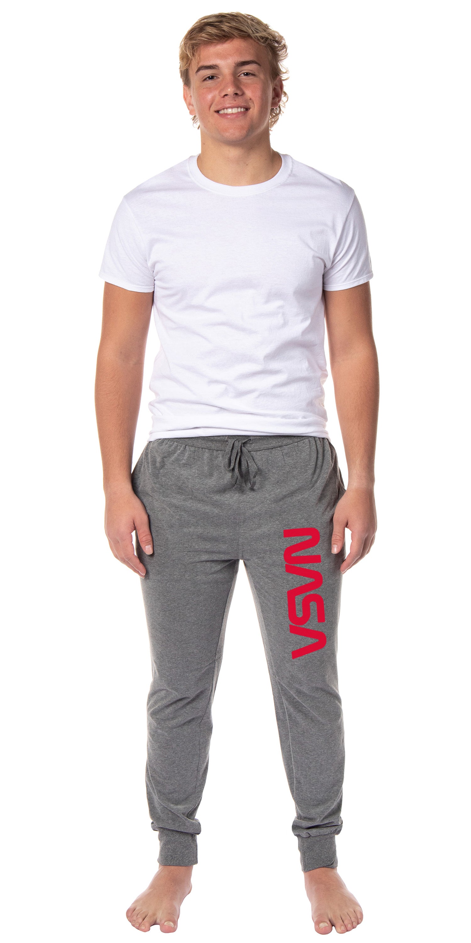 NASA Men's Retro NASA Letter Logo Sleep Lounge Jogger Pajama Pants