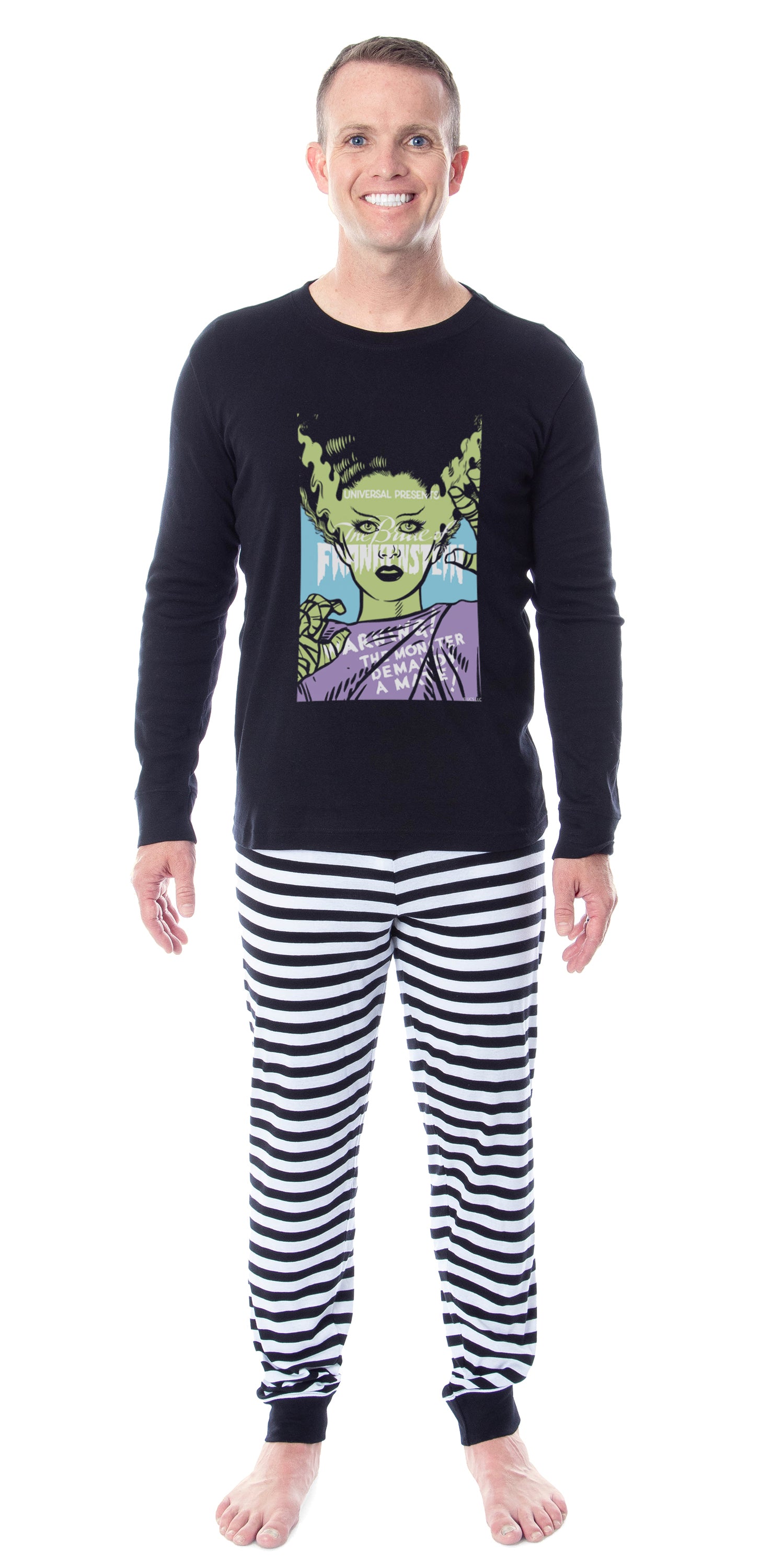 Universal Monsters Family Bride of Frankenstein Halloween Unisex Sleep Pajama Set