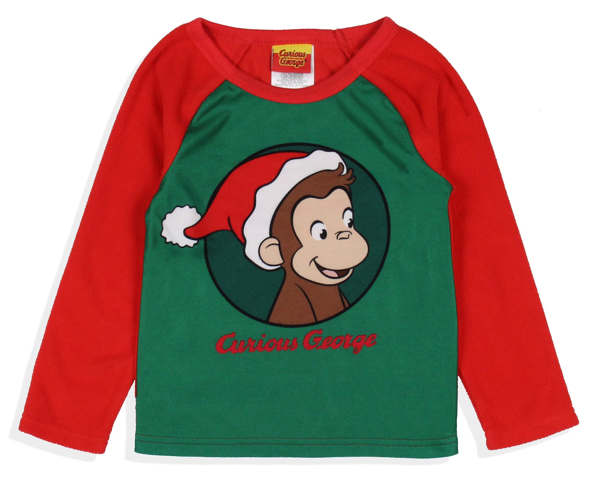 Curious George Toddler Boy's Christmas Fun Raglan Fleece Pajama 2-Piece Set