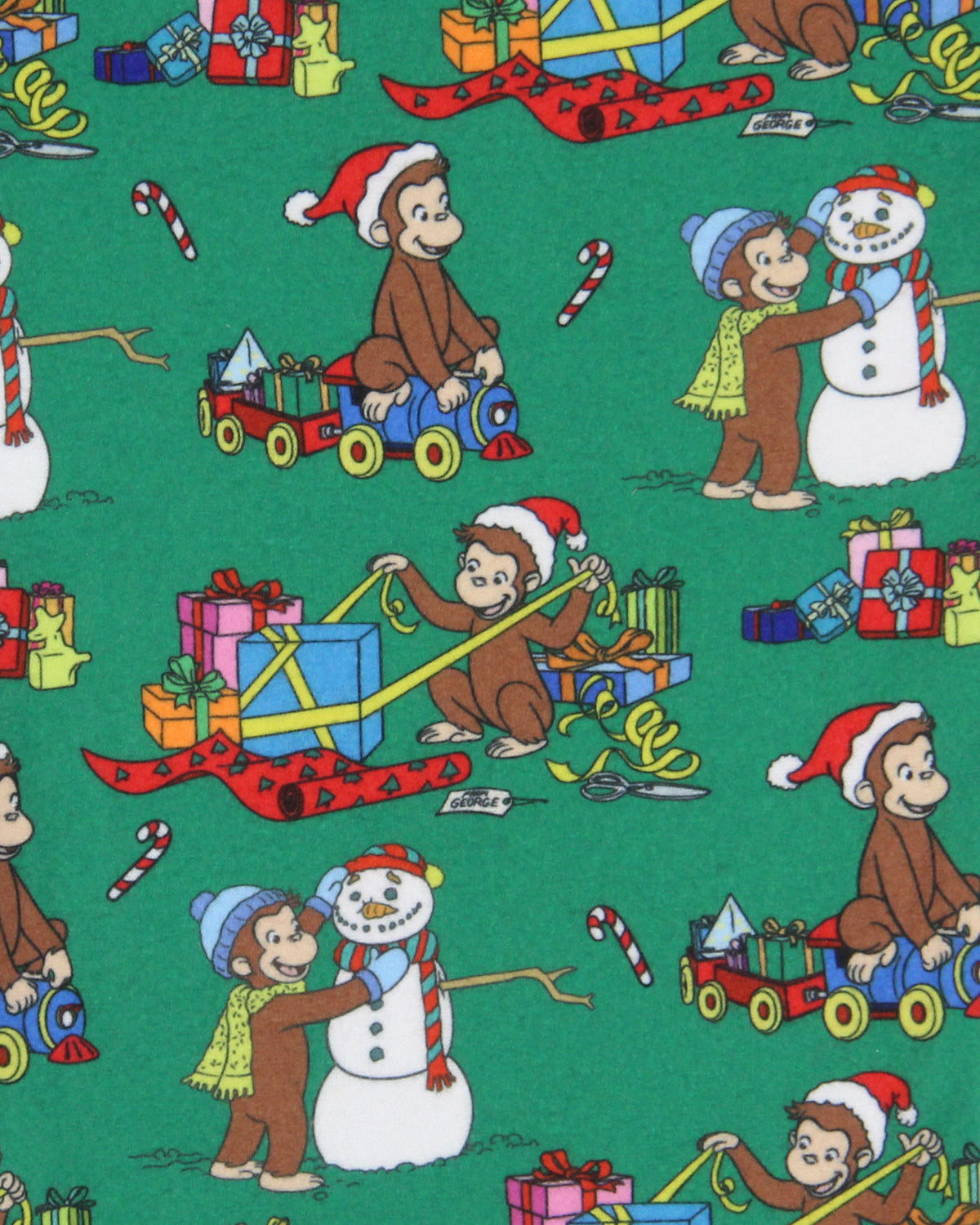 Curious George Toddler Boy's Christmas Fun Raglan Fleece Pajama 2-Piece Set