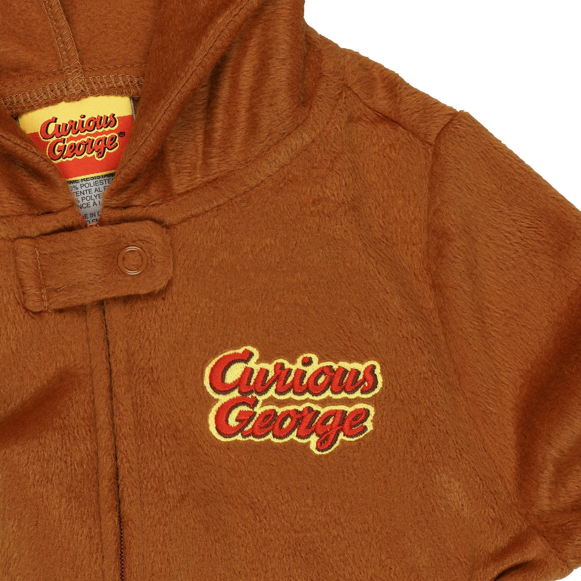 Curious George Union Suit Toddler One Piece Hooded Loungewear Pajamas (5T)