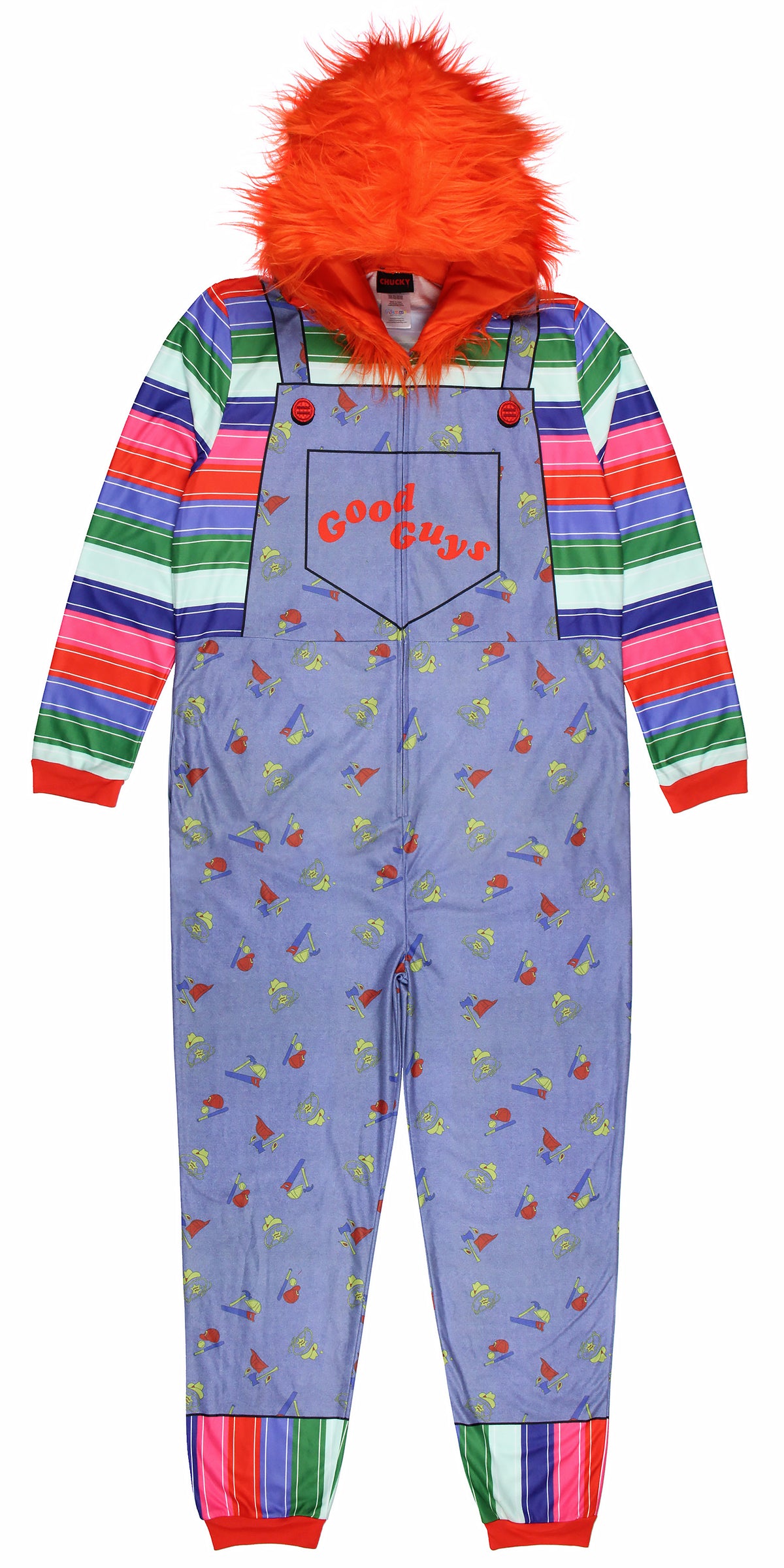 Child's Play Adult Chucky Good Guys Hooded Union Suit Costume Sleep Pajamas for Men and Women