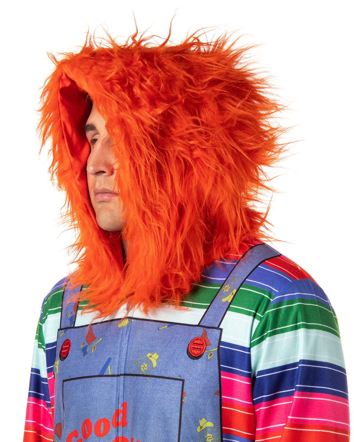 Child's Play Adult Chucky Good Guys Hooded Union Suit Costume Sleep Pajamas for Men and Women