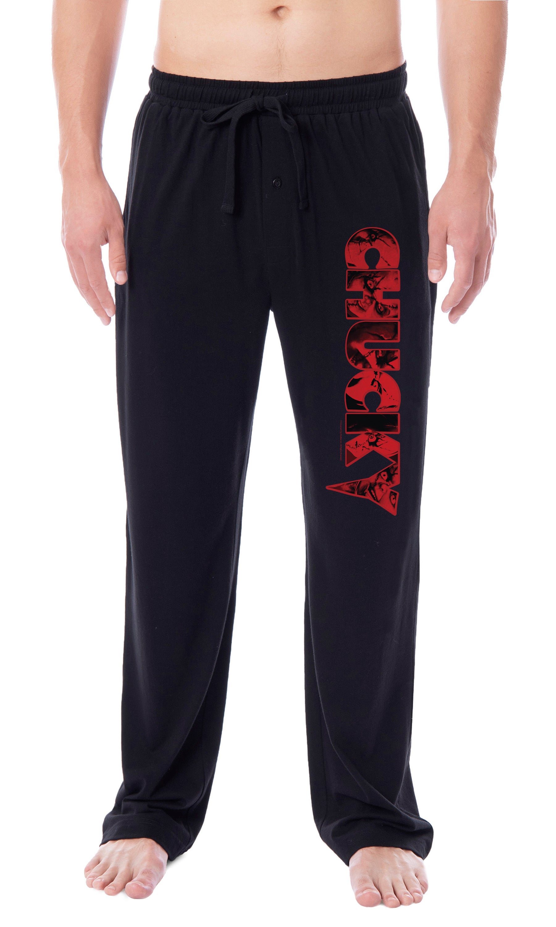 Chucky Mens' Doll Character Movie Film Title Logo Sleep Pajama Pants