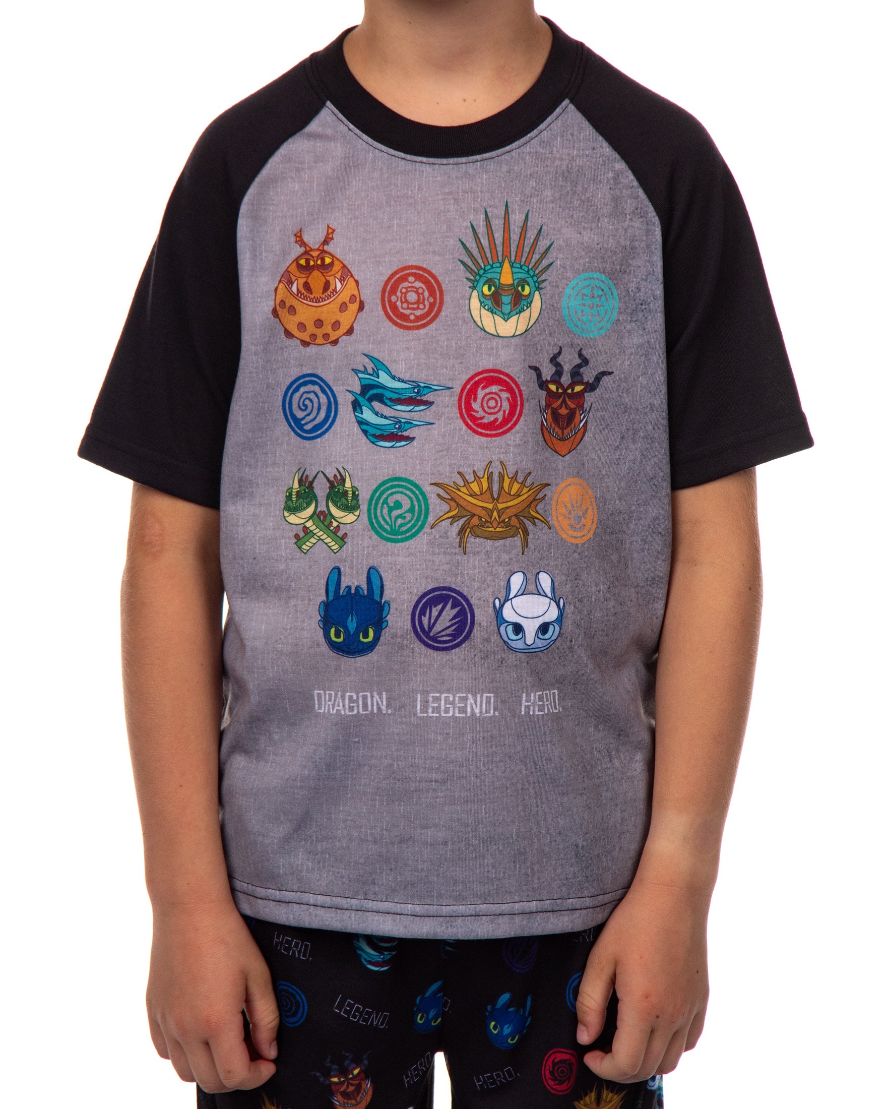 How to Train Your Dragon Boys' Toothless Class Raglan Pajama Pant Set