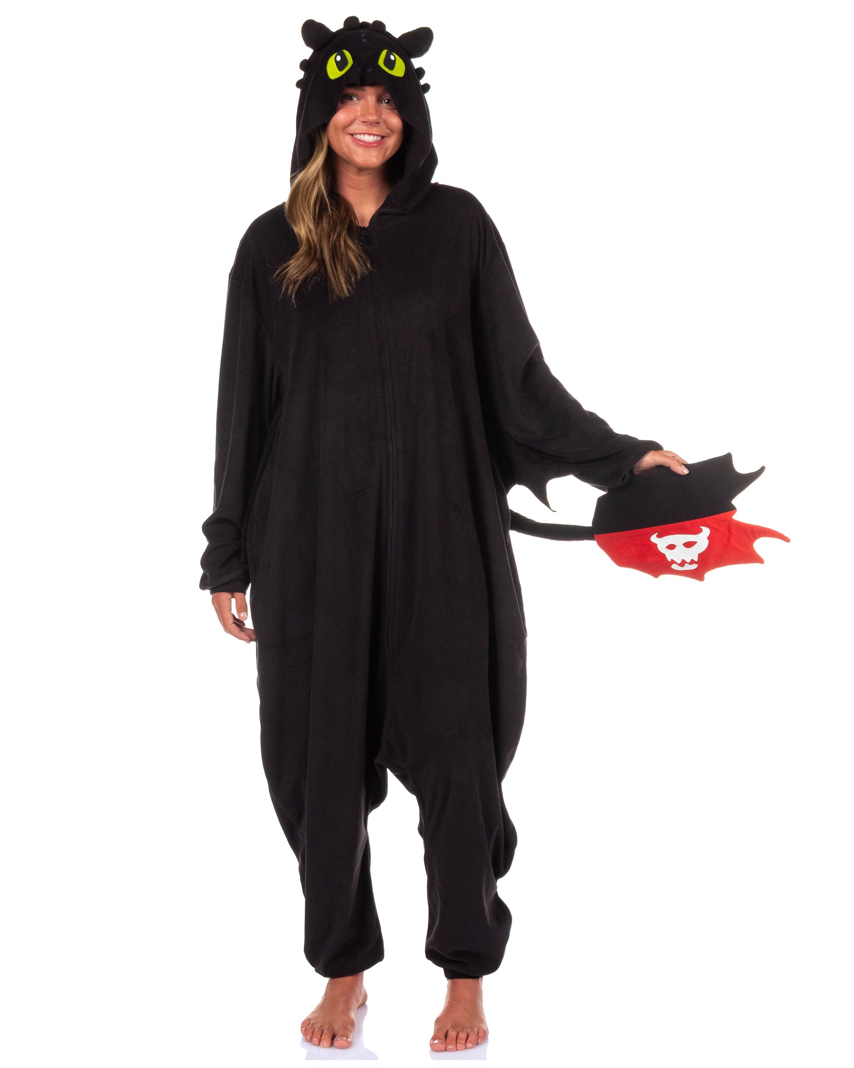 How To Train Your Dragon Toothless Costume Union Suit Hooded Pajama For Women