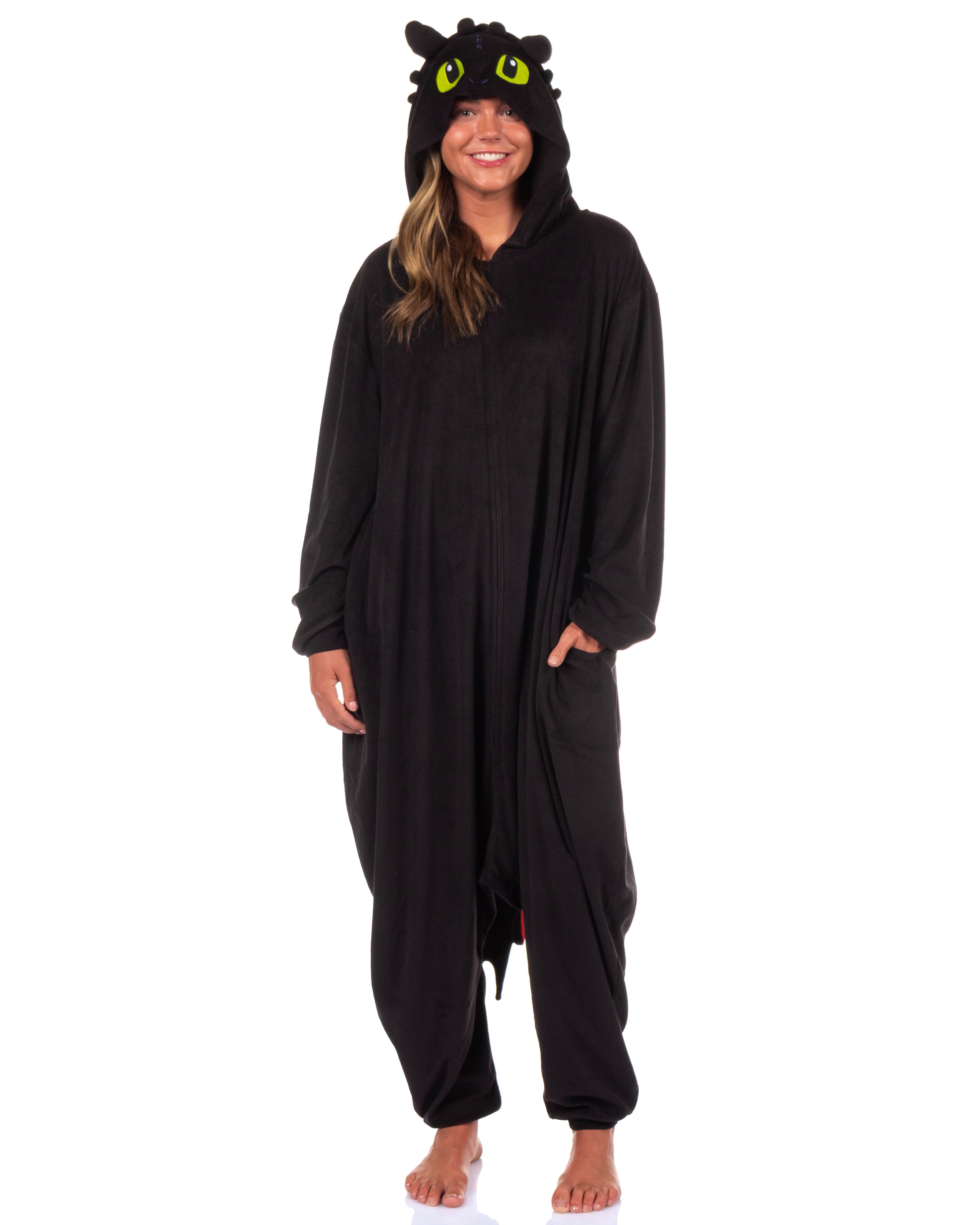How To Train Your Dragon Toothless Costume Union Suit Hooded Pajama For Women