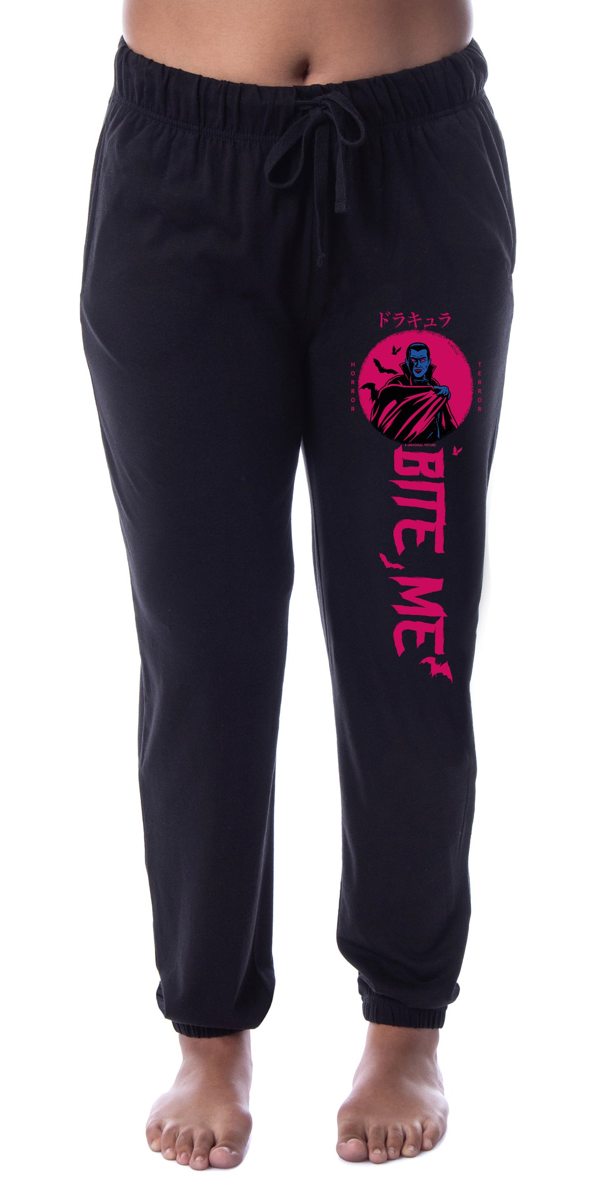 Universal Monsters Womens' Dracula Character Halloween Bite Me Horror Terror Sleep Jogger Pajama Pants