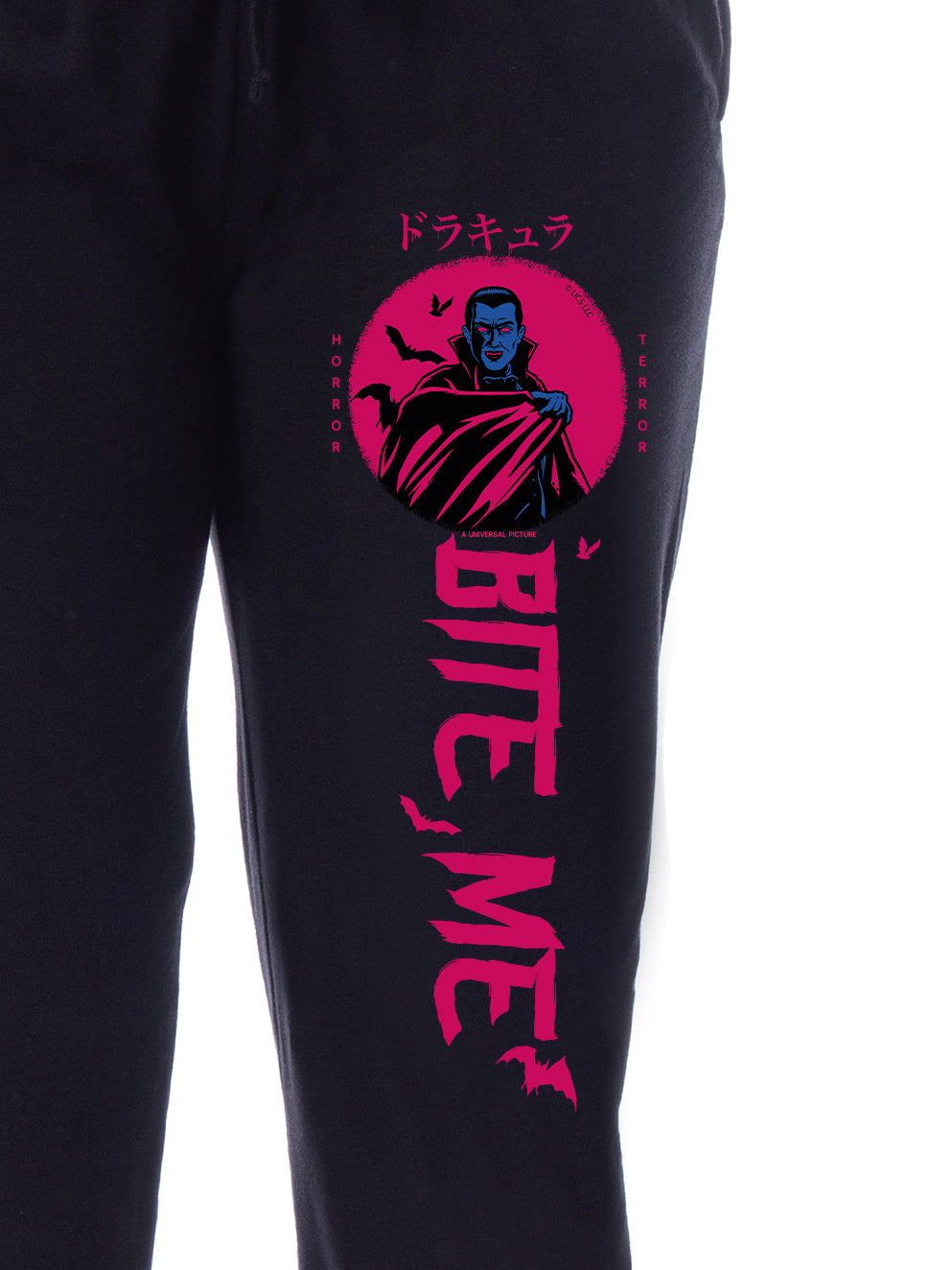 Universal Monsters Womens' Dracula Character Halloween Bite Me Horror Terror Sleep Jogger Pajama Pants