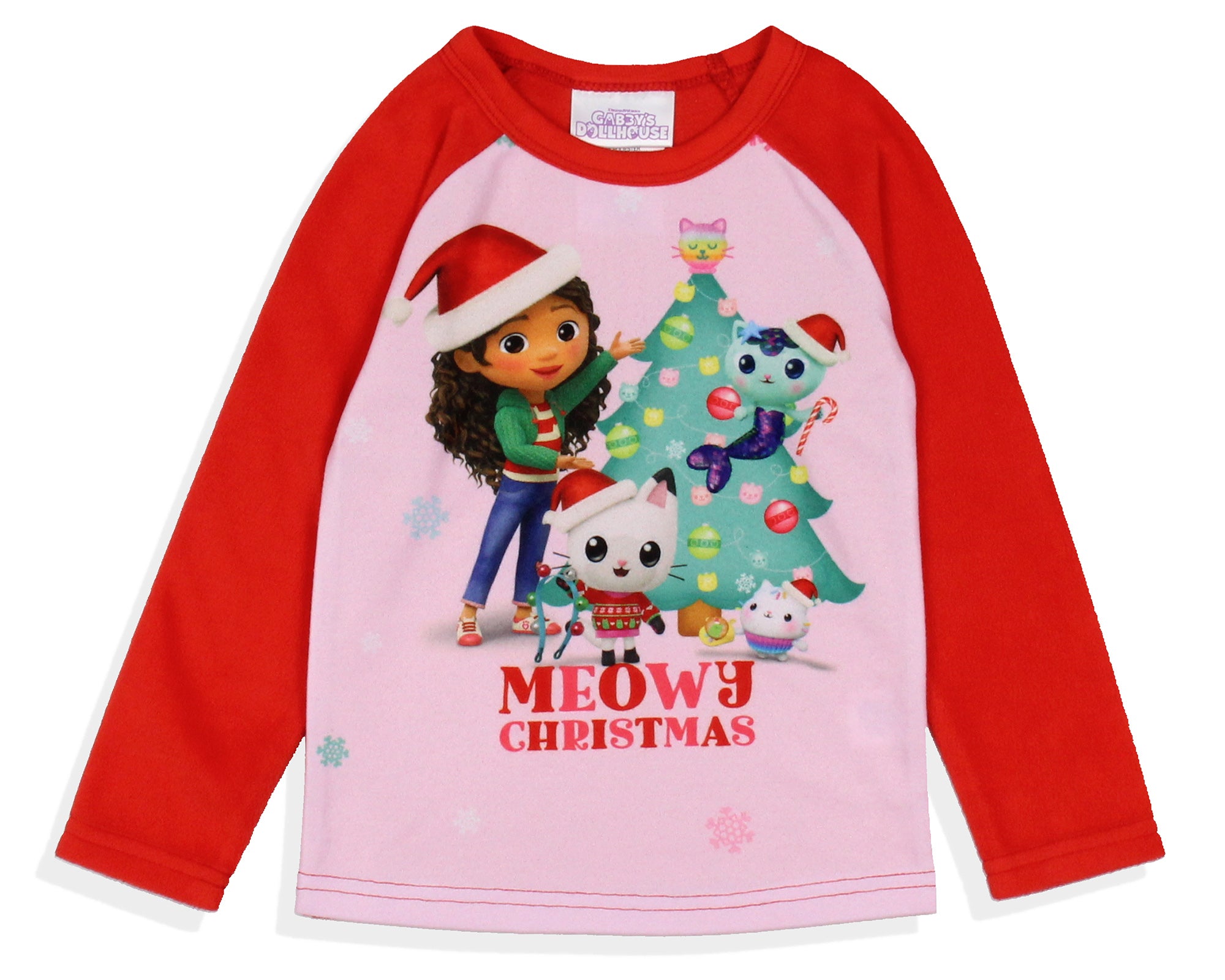 Gabby's Dollhouse Toddler Girls' Meowy Christmas Show Sleep Pajama Set