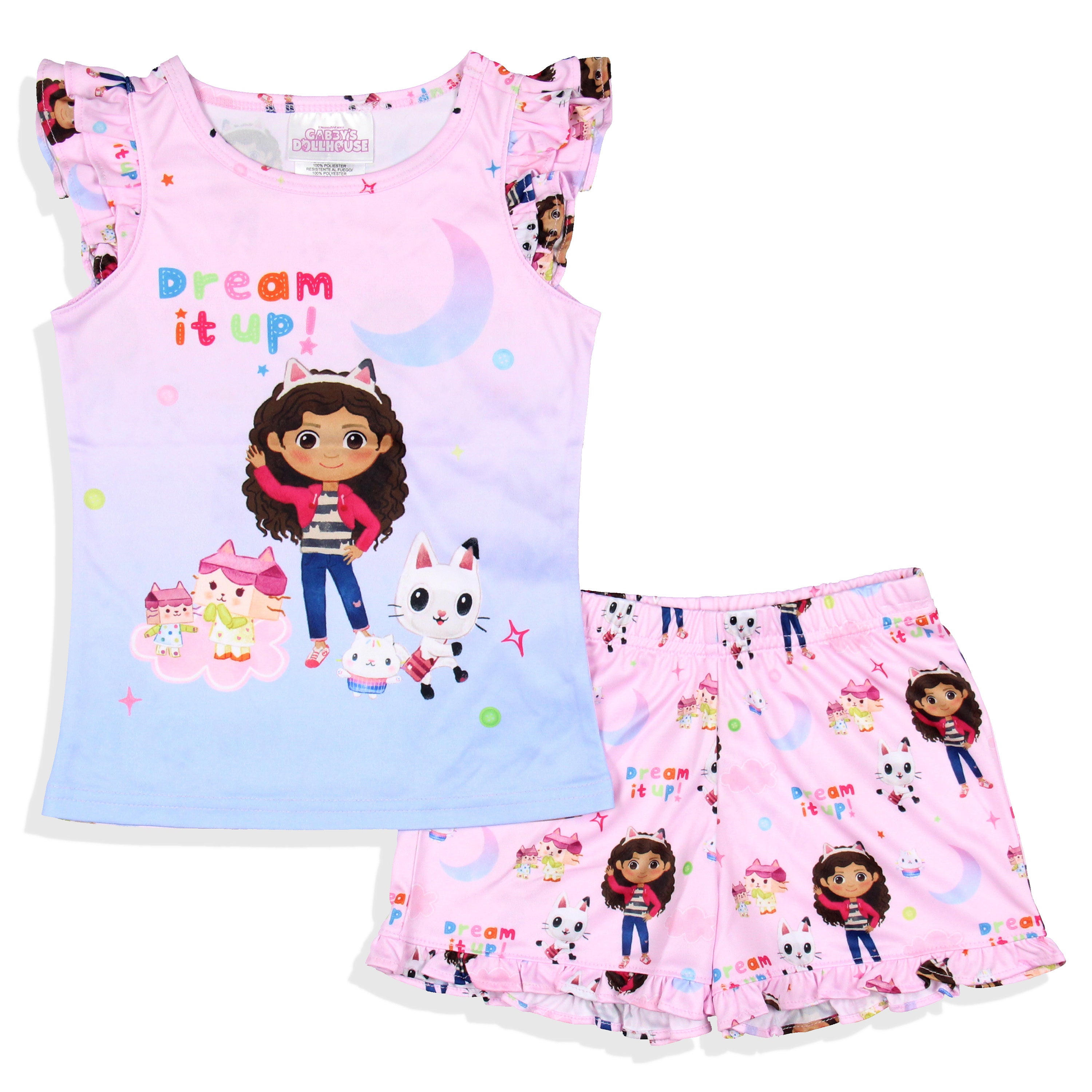 Gabby's Dollhouse Toddler Girls' Dream It Up Sleep Pajama Sleep Set Shorts