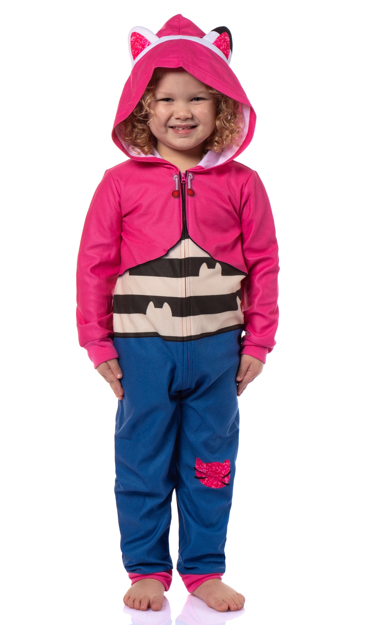 Gabby's Dollhouse Union Suit Girl's One Piece Hooded Pajama