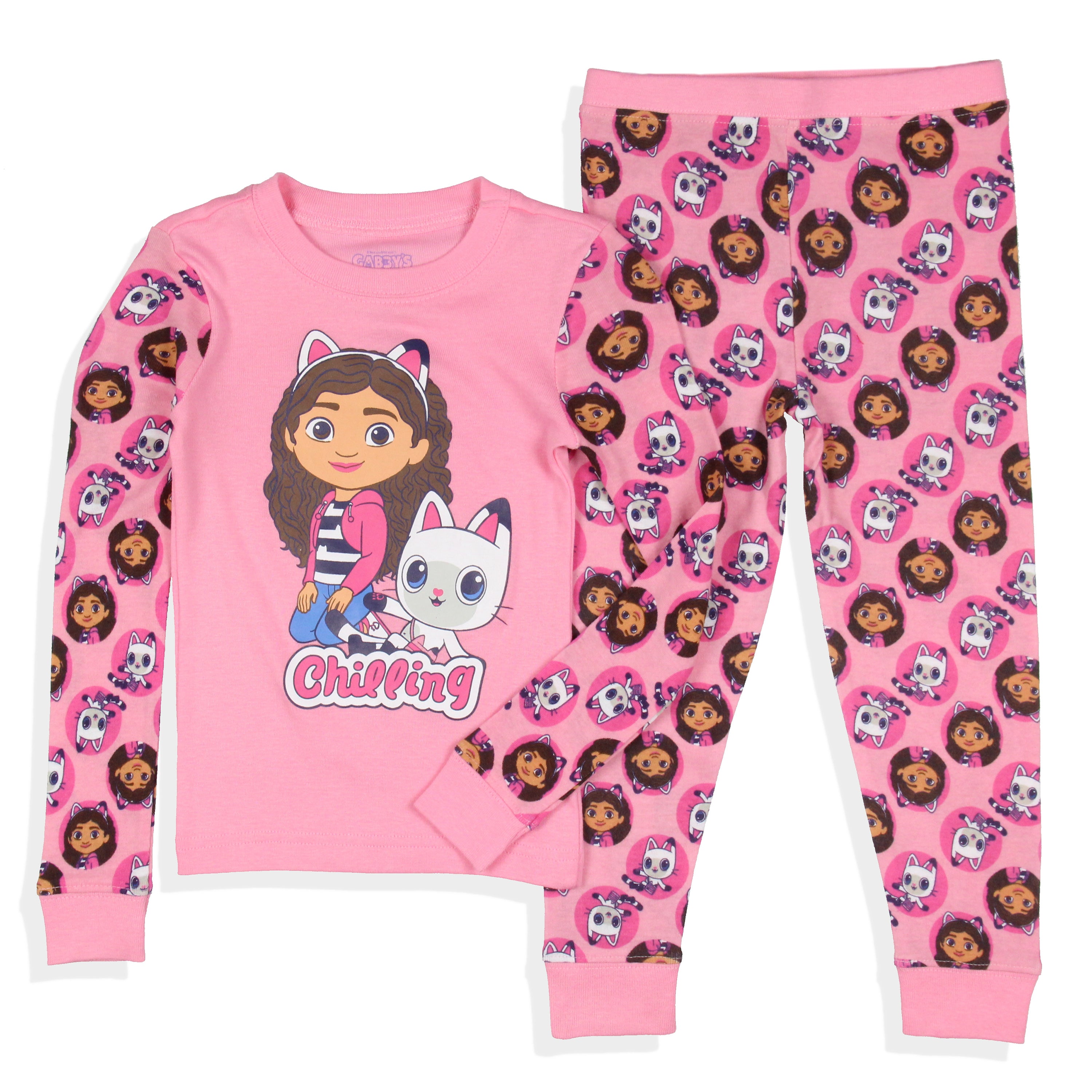 Gabby's Dollhouse Toddler Girl's Chilling Tight Fit Sleep Pajama Set