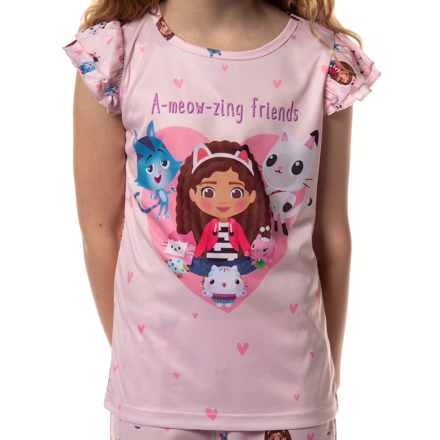 Gabby's Dollhouse Girls' A-Meow-Zing Friends 2-Piece Pajama Sleep Set