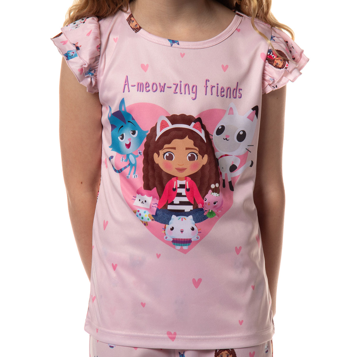 Gabby's Dollhouse Girls' A-Meow-Zing Friends 2-Piece Pajama Sleep Set