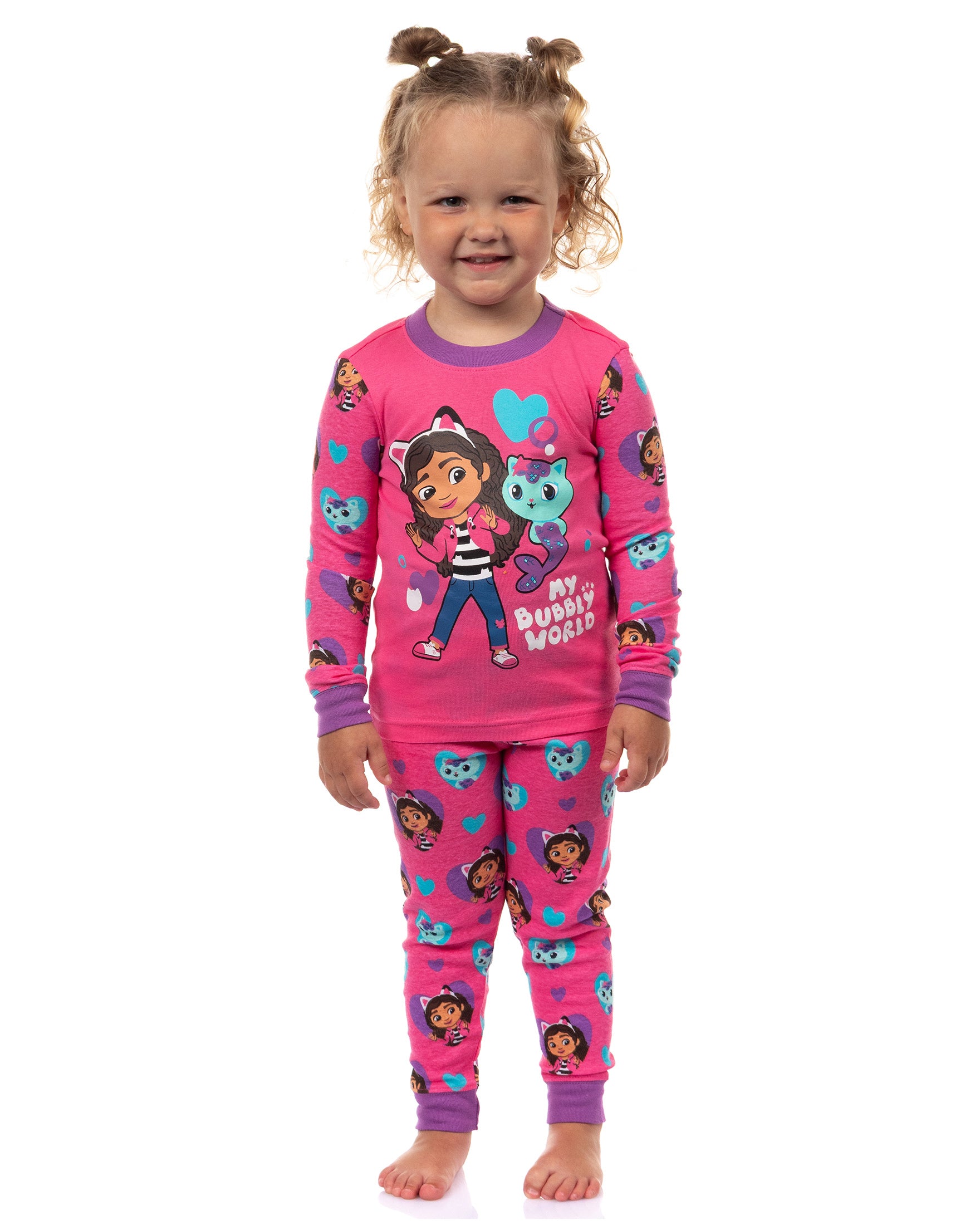 Gabby's Dollhouse Bubbly World Toddler Girls' Tight Fit 2-Piece Pajama Set