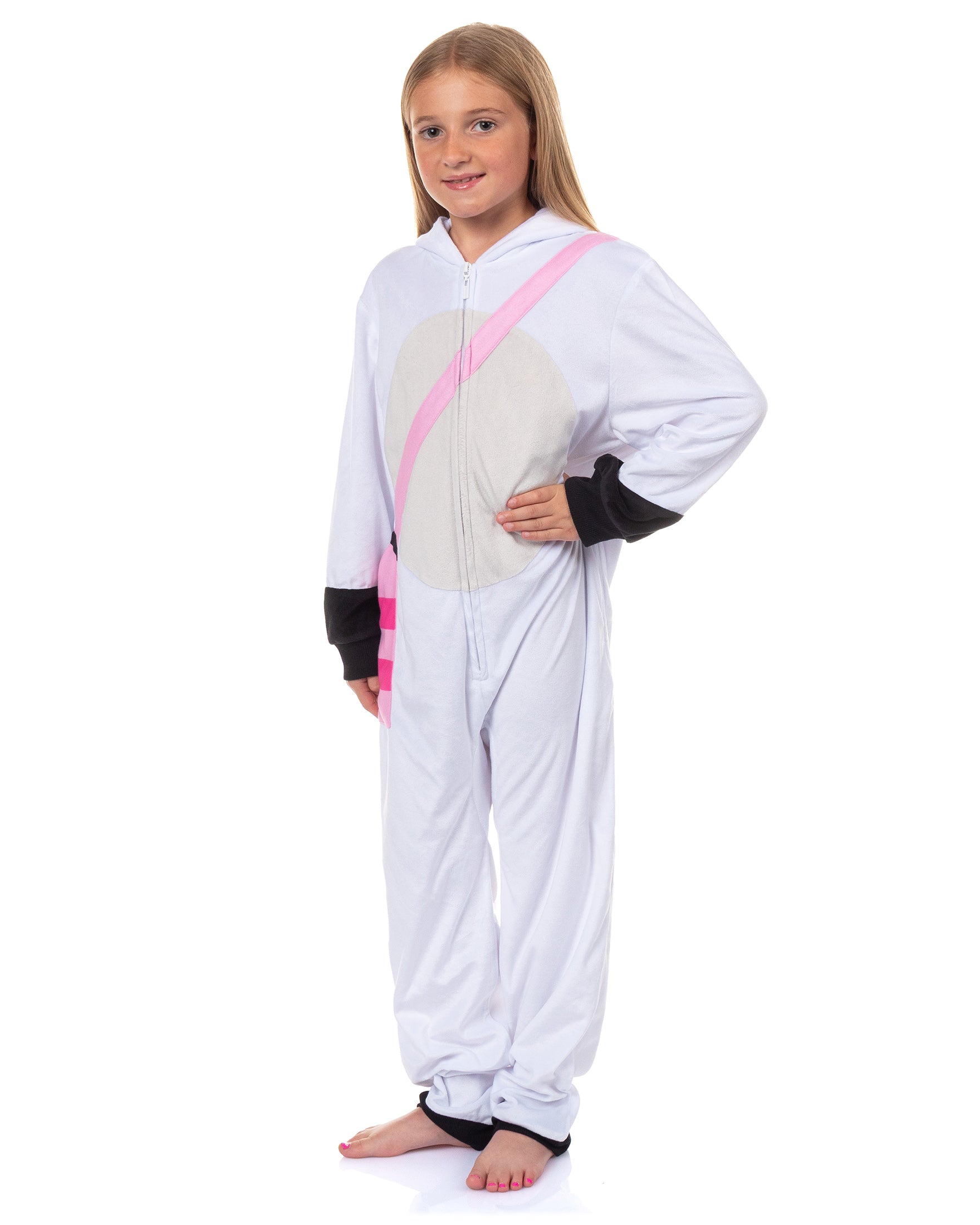 Gabby's Dollhouse Union Suit Girls' Pandy Paws Full Zip Pajamas