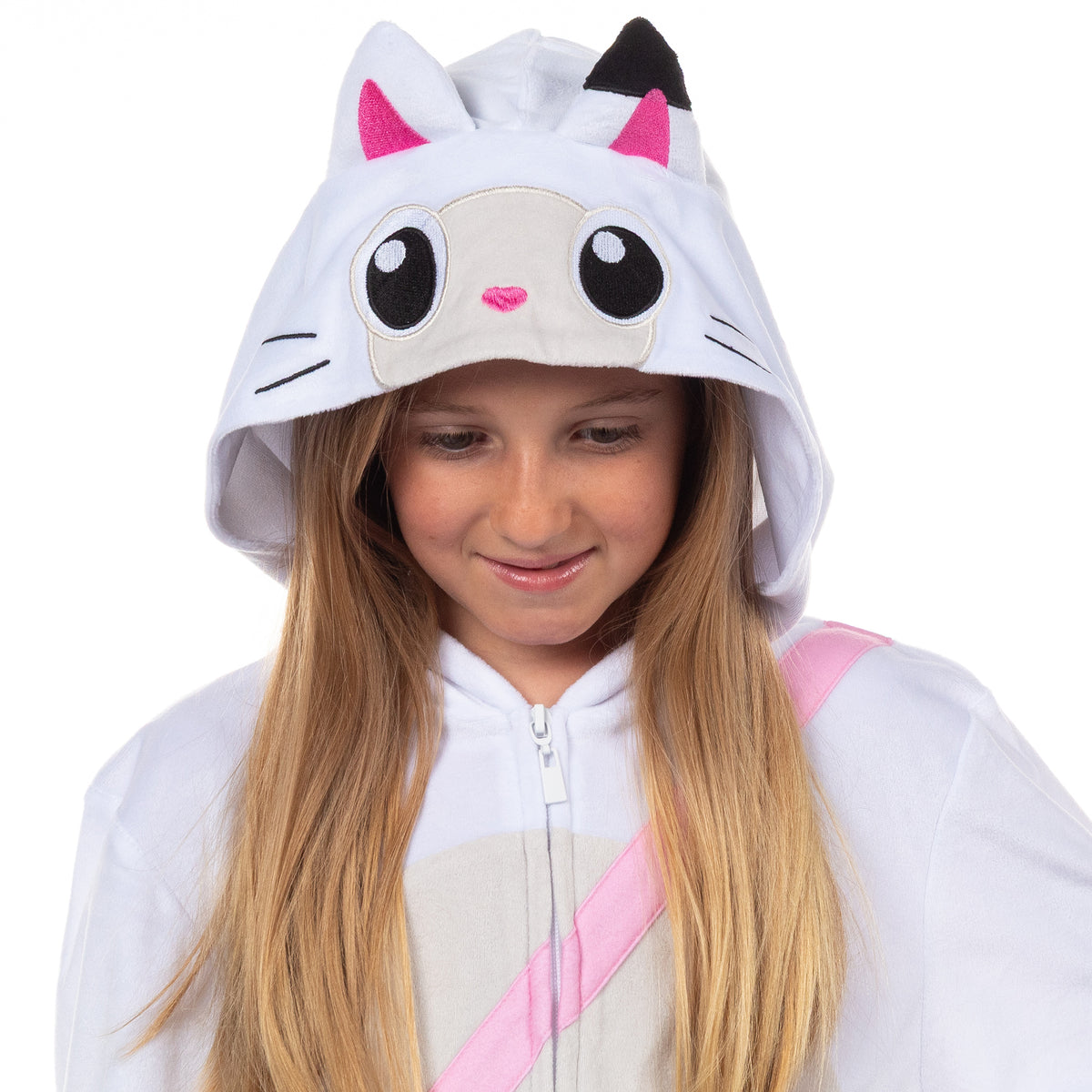 Gabby's Dollhouse Union Suit Girls' Pandy Paws Full Zip Pajamas