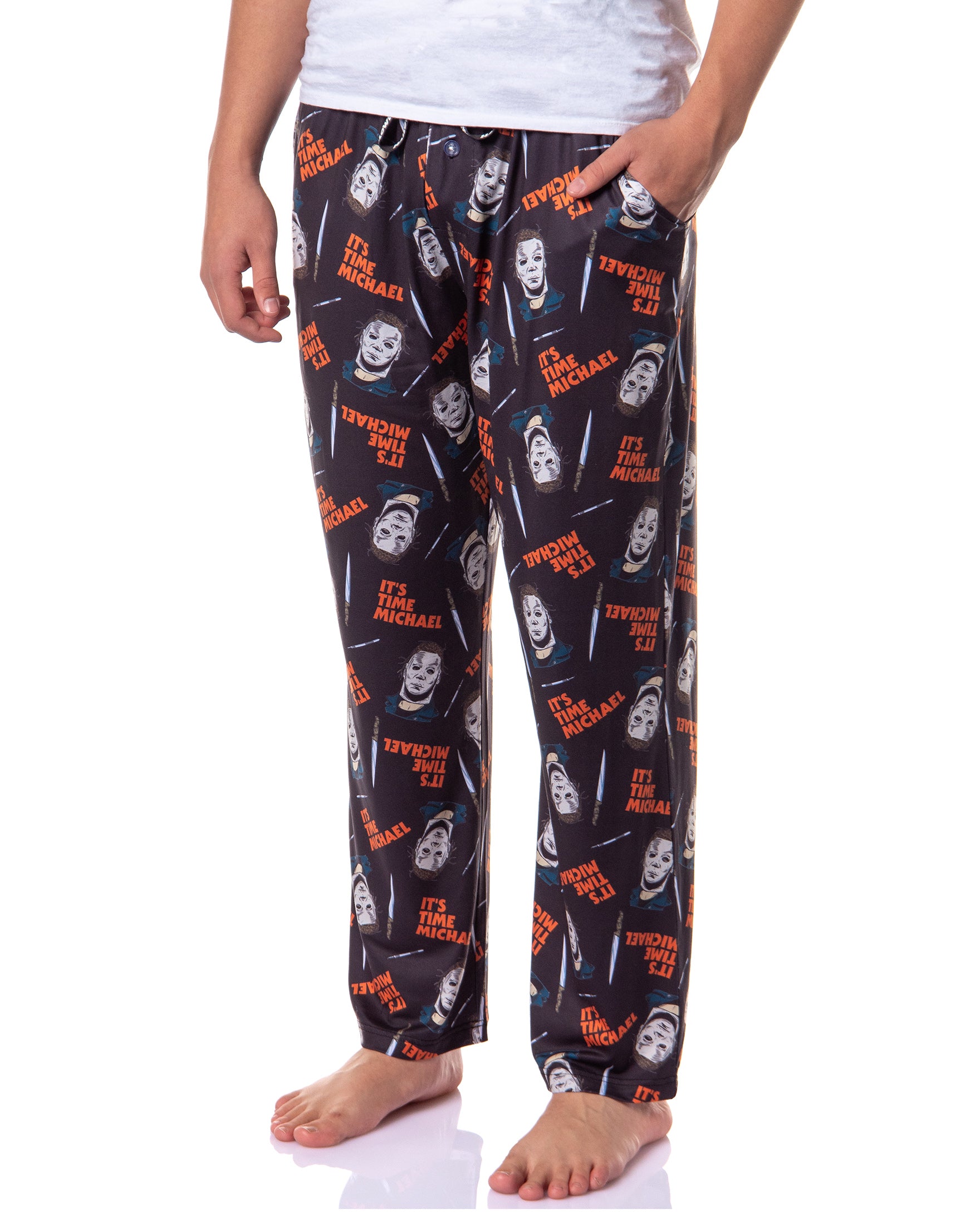 Halloween Men's It's Time Michael Myers Sleep Pajama Pants (Small)