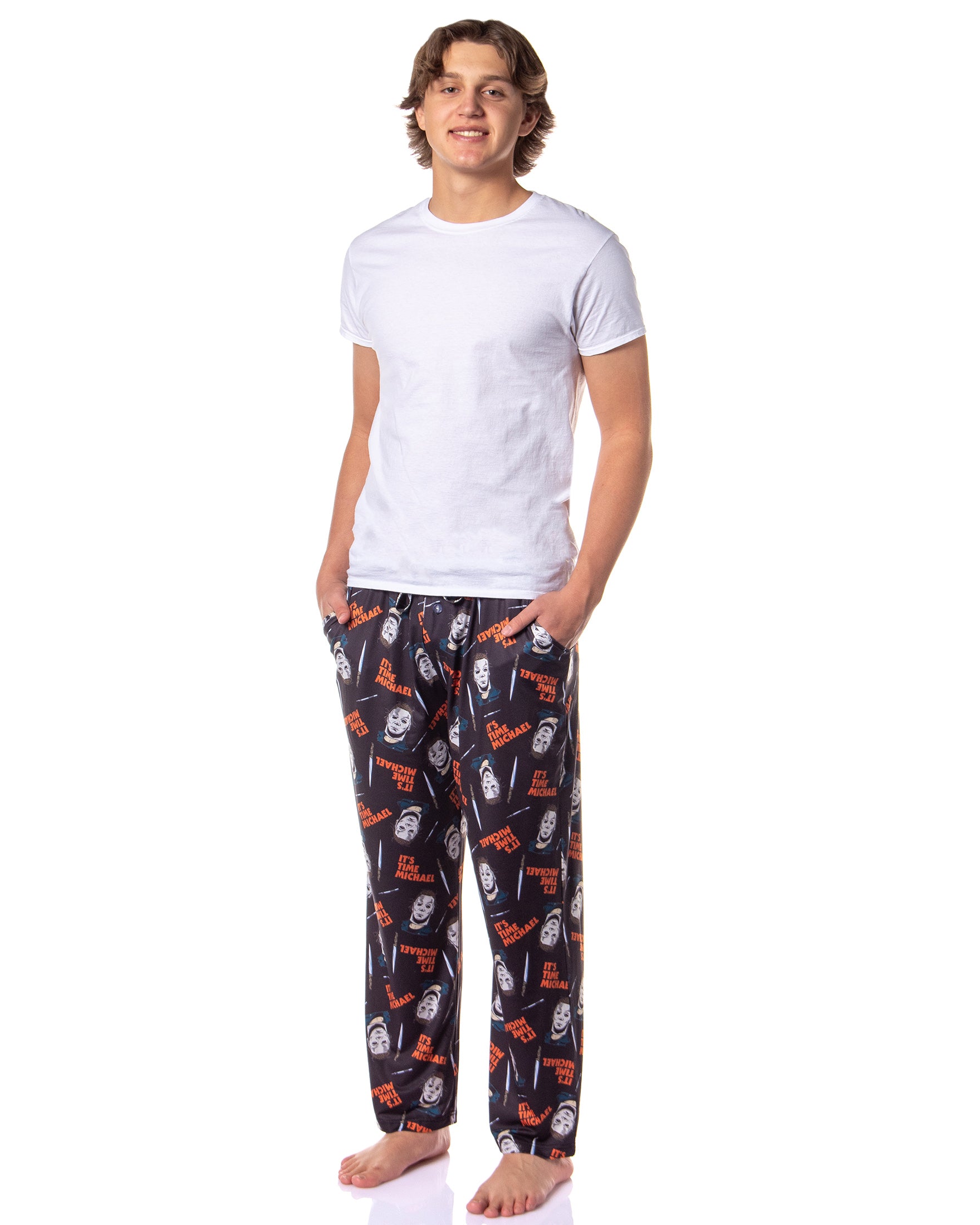 Halloween Men's It's Time Michael Myers Sleep Pajama Pants (Small)